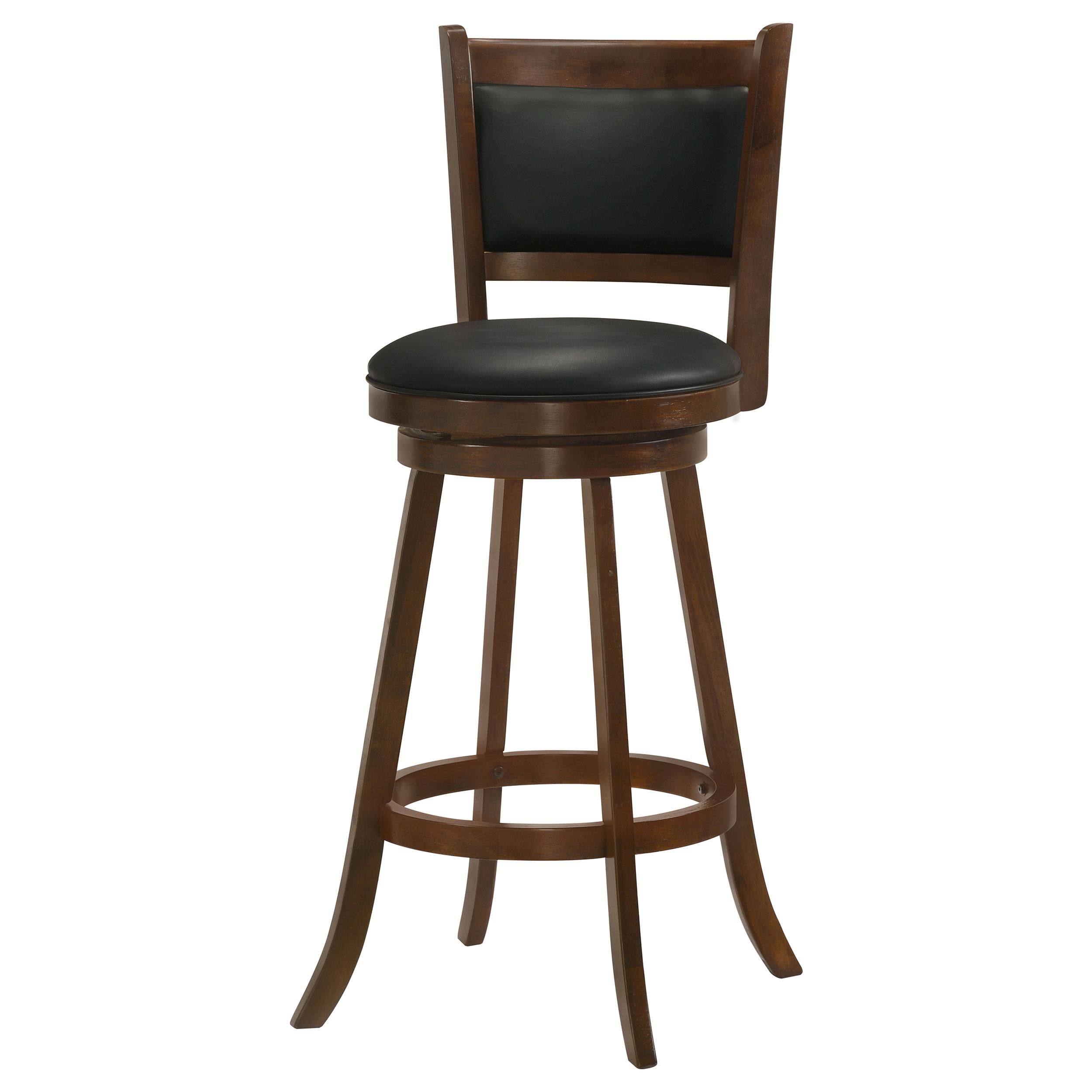  Coaster Furniture Broxton 101920 Upholstered Swivel Bar Chair - Chestnut (Set of 2) IMAGE 3