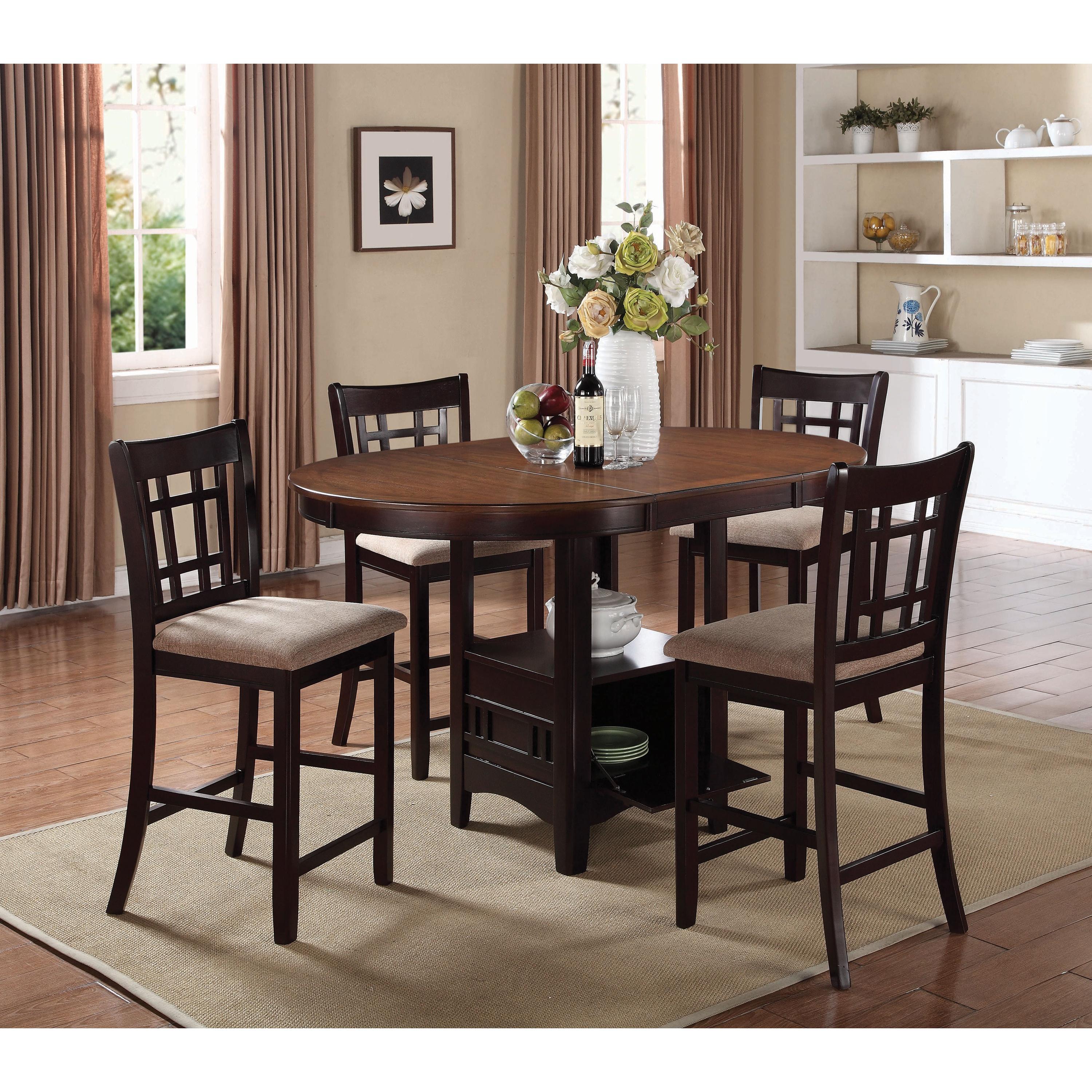  Coaster Furniture Lavon 105278 Oval 60-inch Extension Counter Dining Table - Chestnut IMAGE 5