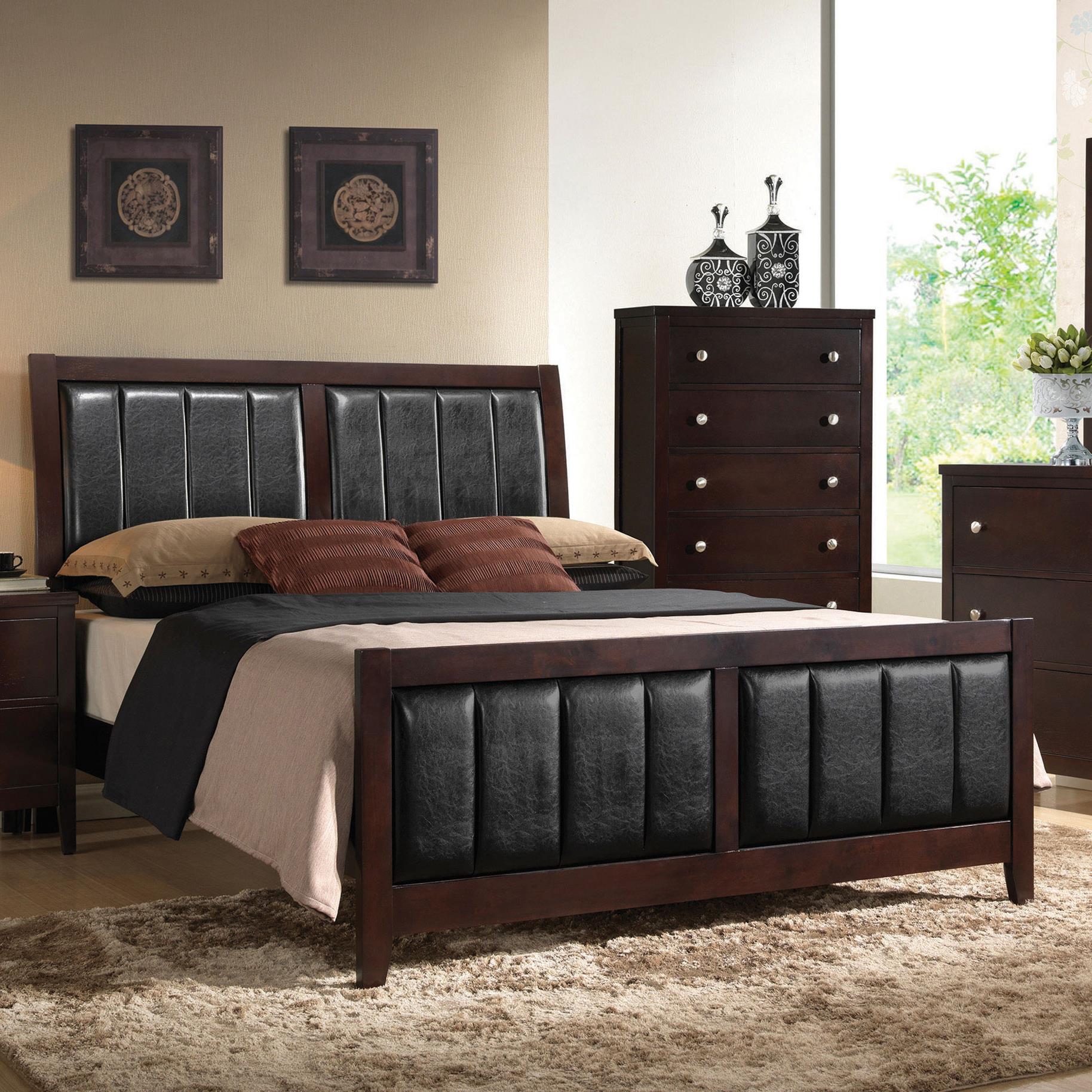  Size_King --  Carlton 202091KE Wood Eastern King Panel Bed - Cappuccino IMAGE 4