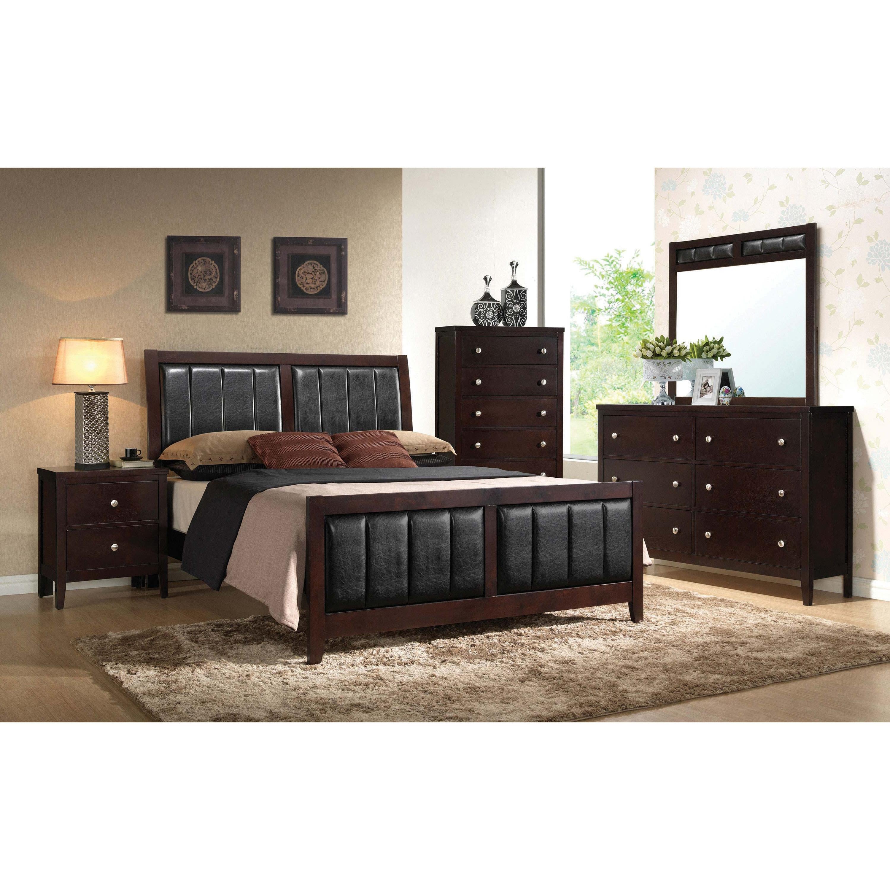  Size_King --  Carlton 202091KE Wood Eastern King Panel Bed - Cappuccino IMAGE 5