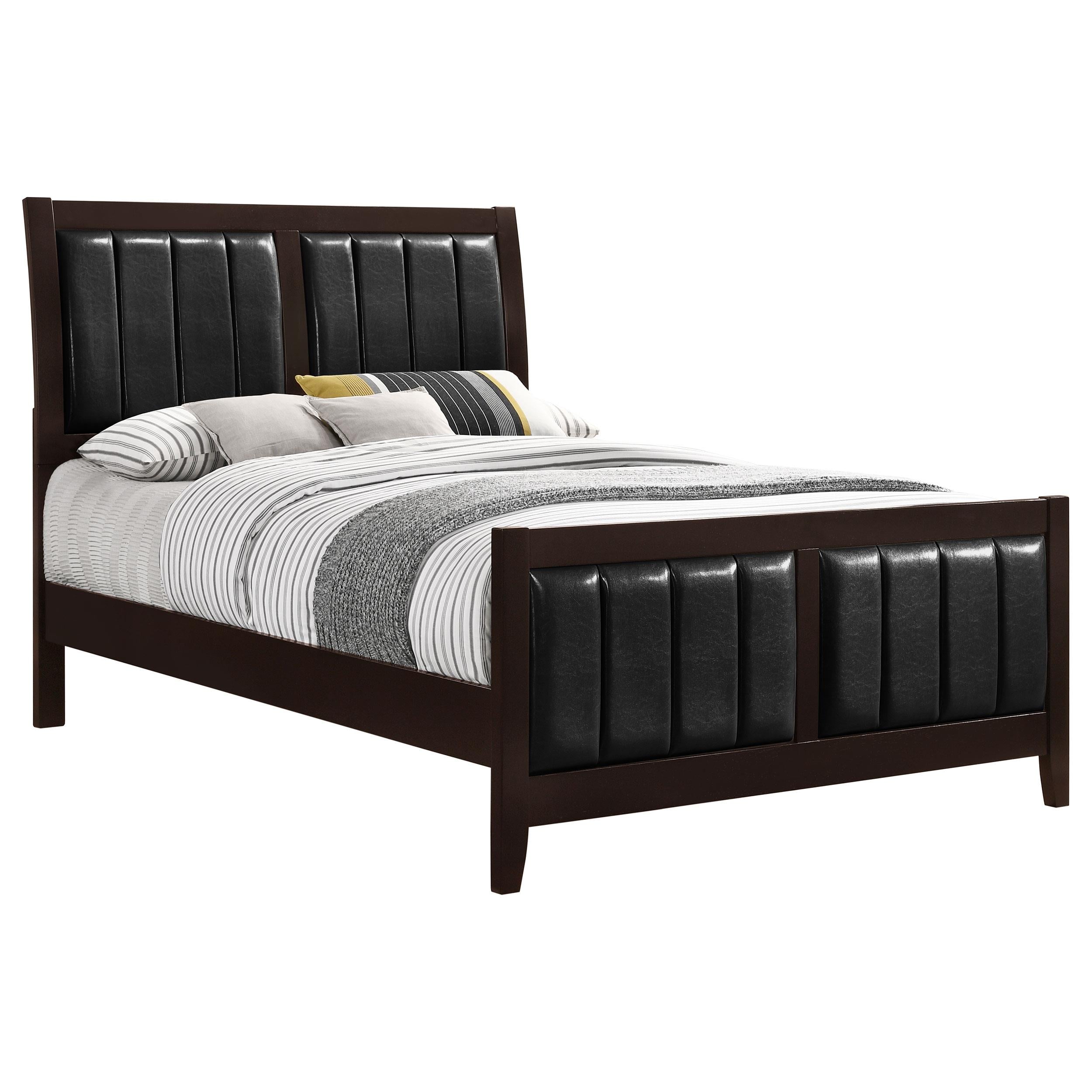  Size_Queen --  Carlton 202091Q Wood Queen Panel Bed - Cappuccino IMAGE 2