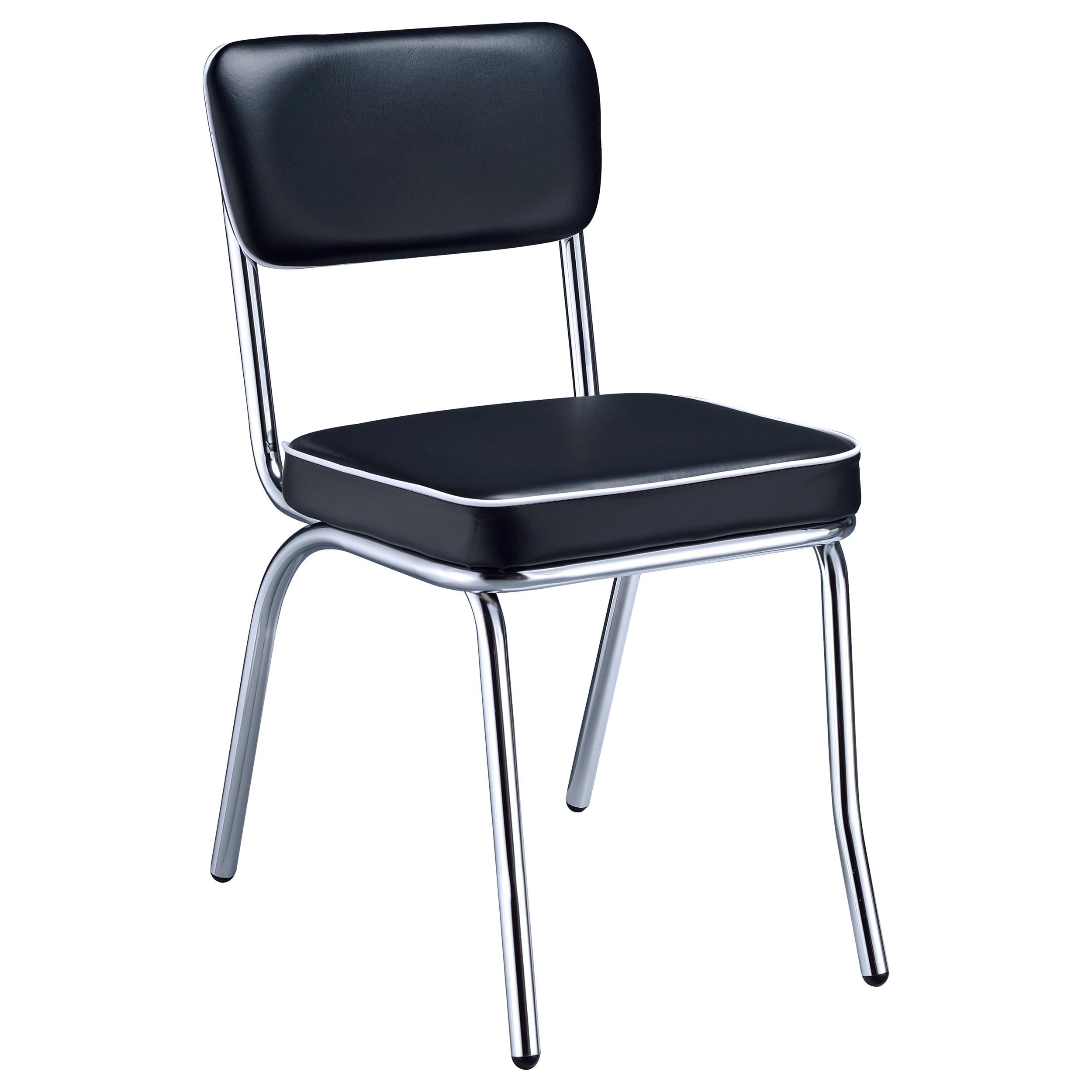  Coaster Furniture Retro 2066 Upholstered Dining Side Chair - Black (Set of 2) IMAGE 1