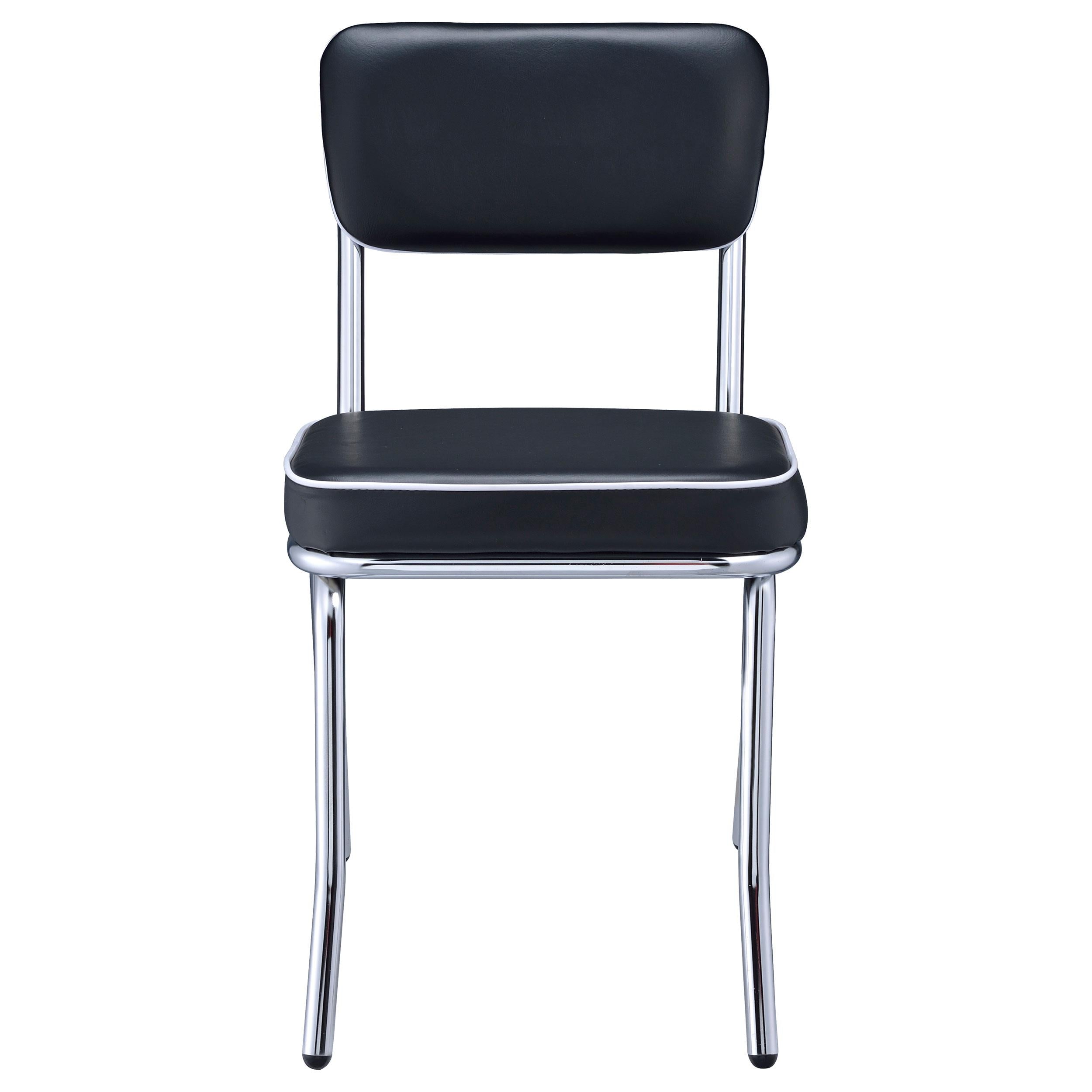  Coaster Furniture Retro 2066 Upholstered Dining Side Chair - Black (Set of 2) IMAGE 2