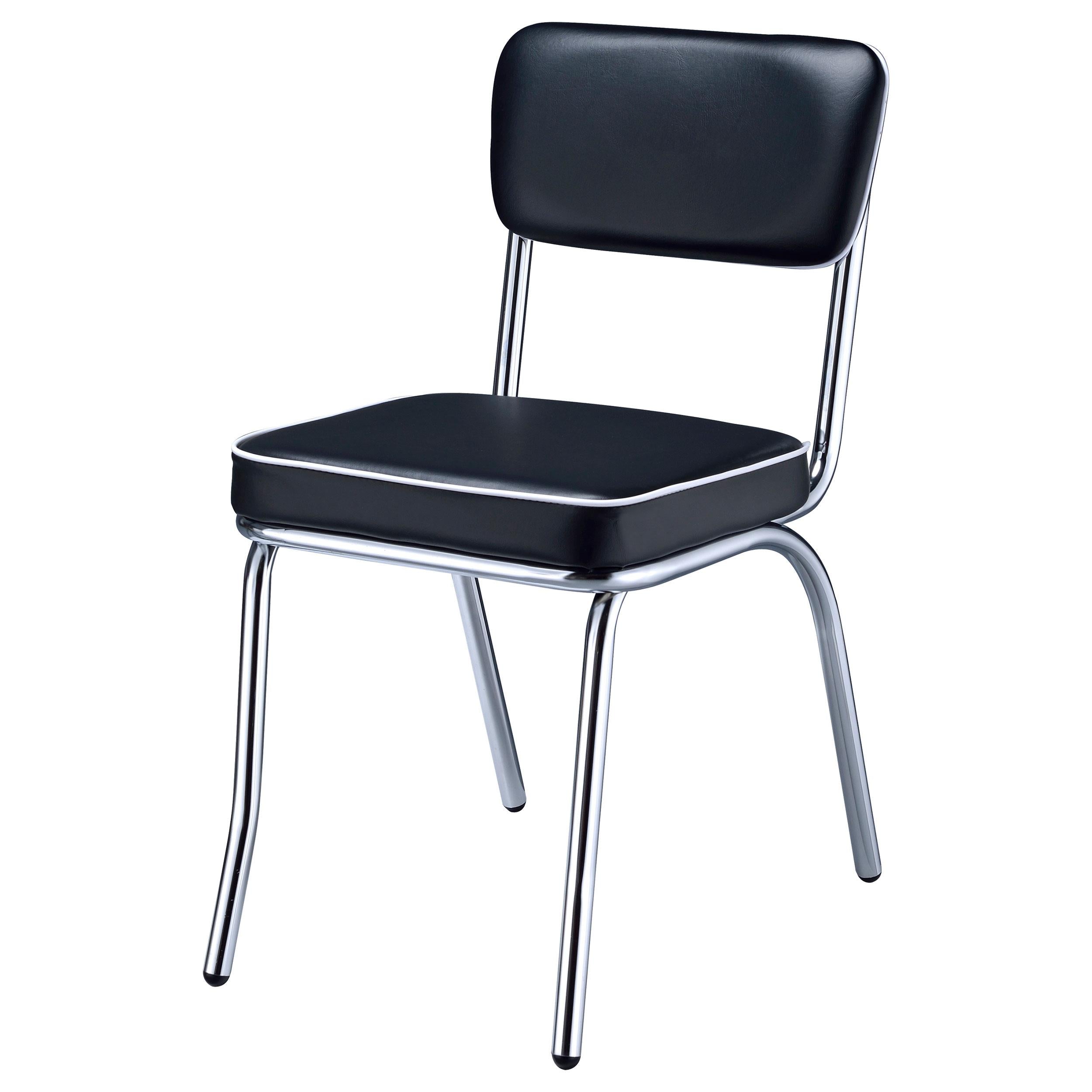  Coaster Furniture Retro 2066 Upholstered Dining Side Chair - Black (Set of 2) IMAGE 3