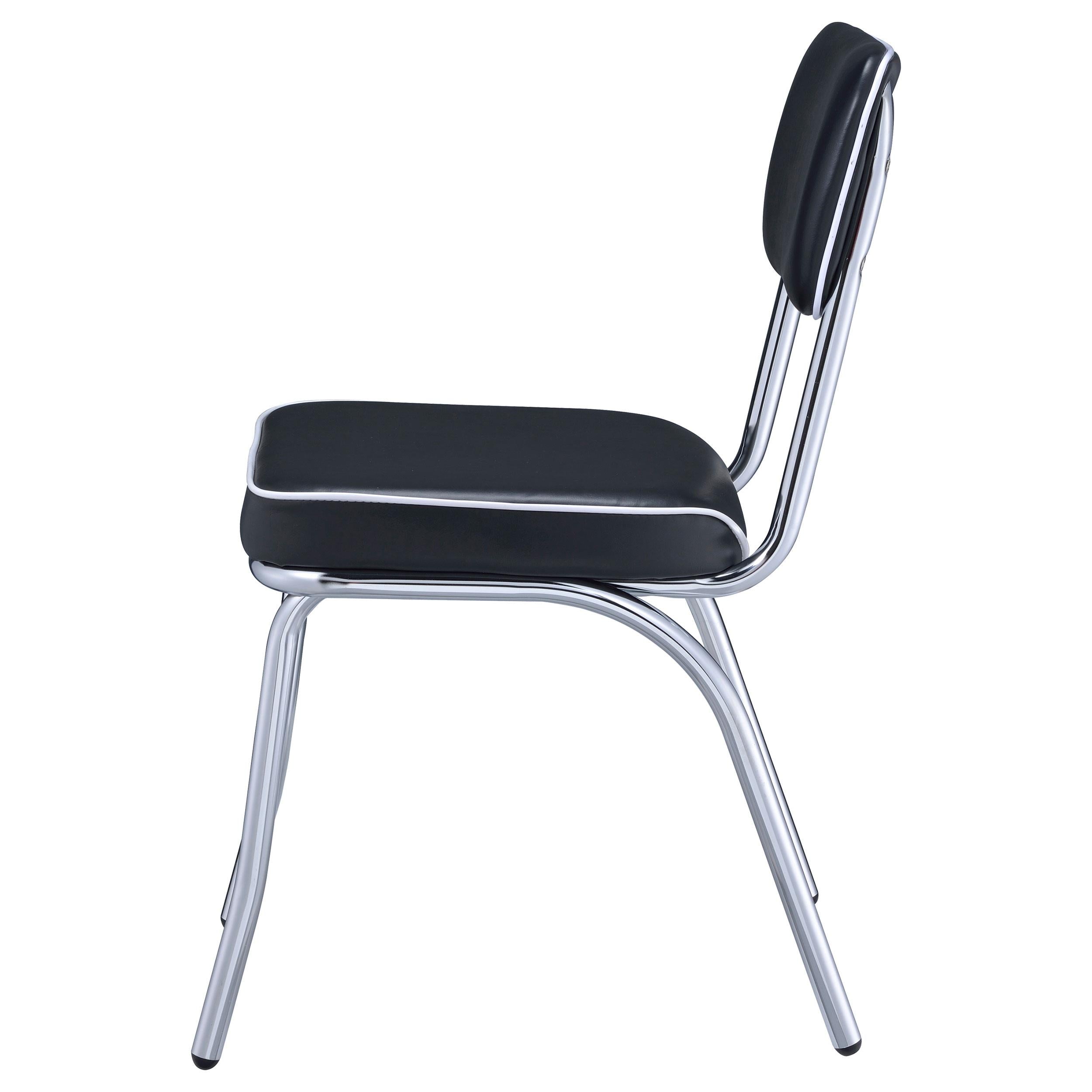  Coaster Furniture Retro 2066 Upholstered Dining Side Chair - Black (Set of 2) IMAGE 4