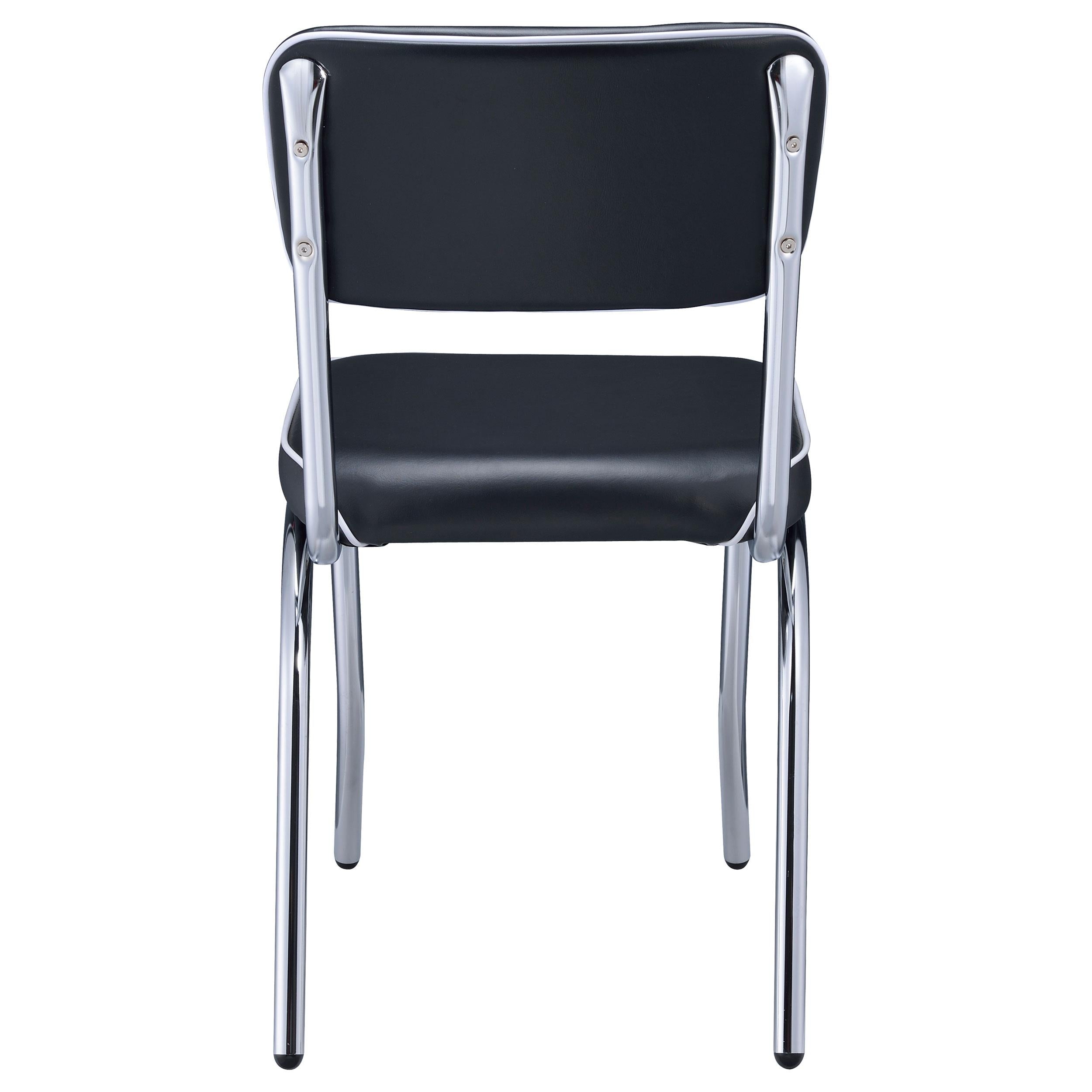  Coaster Furniture Retro 2066 Upholstered Dining Side Chair - Black (Set of 2) IMAGE 6