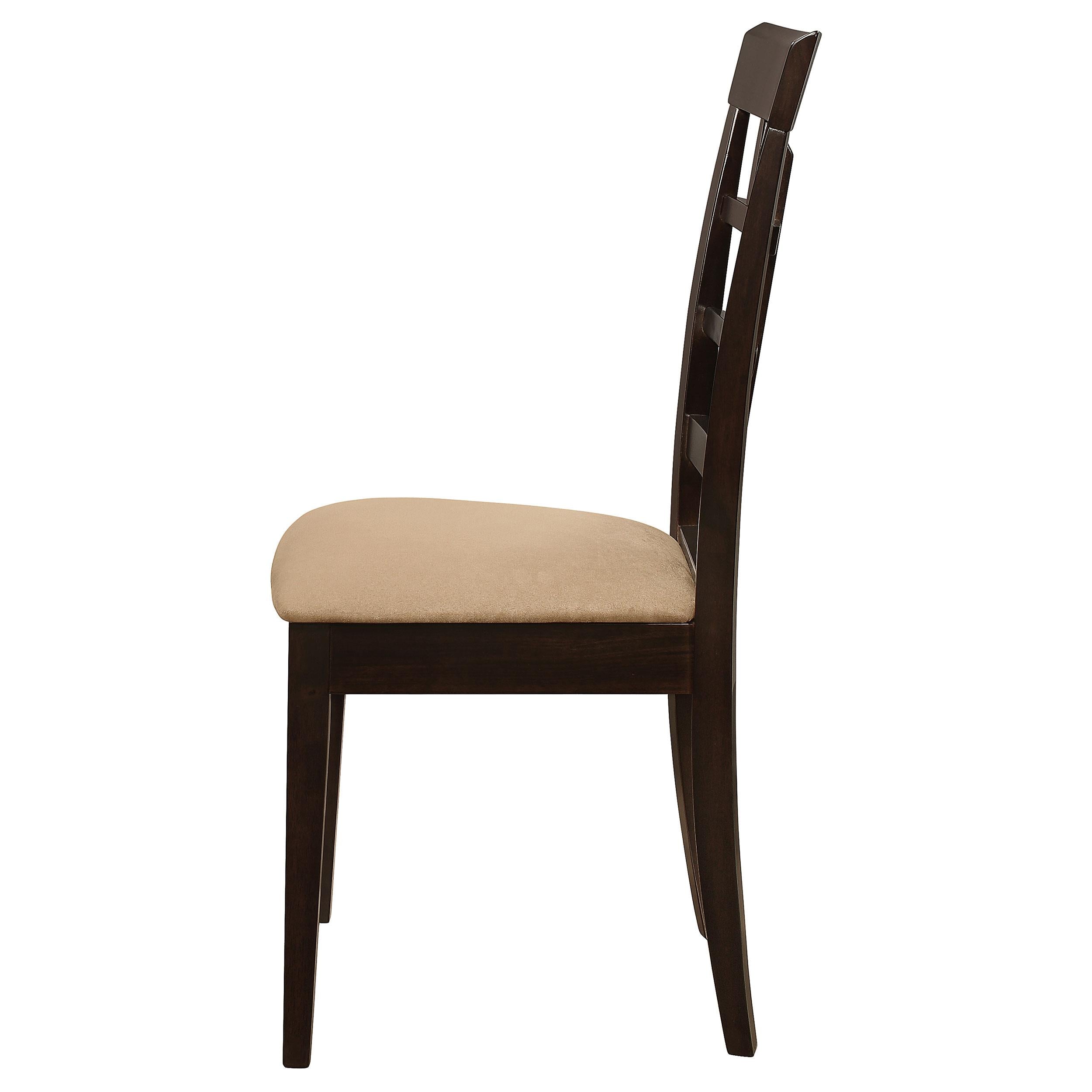  Coaster Furniture Gabriel 100772 Lattice Back Dining Side Chair - Cappuccino (Set of 2) IMAGE 4