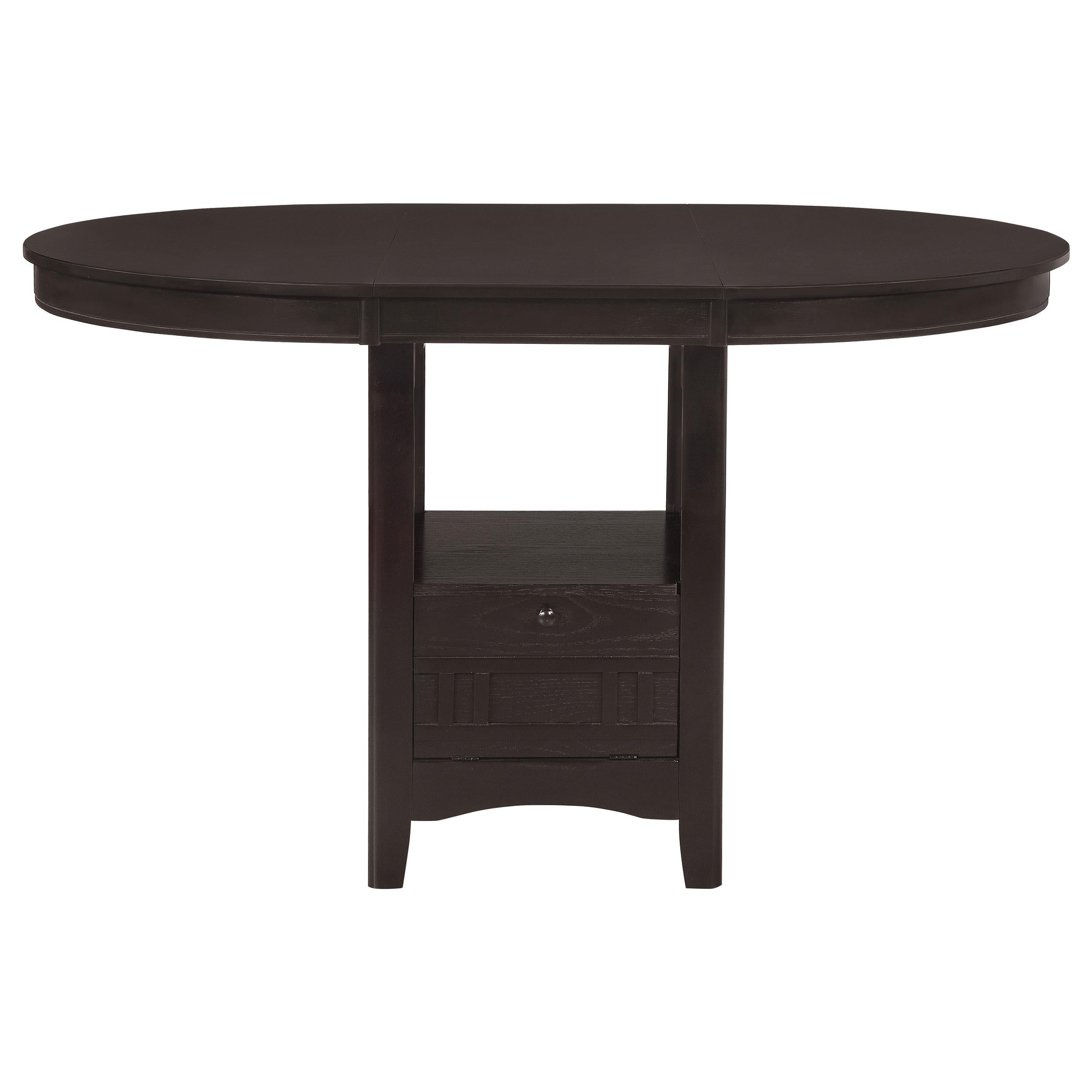  Coaster Furniture Lavon 102888 Oval 60-inch Extension Counter Dining Table - Espresso IMAGE 3