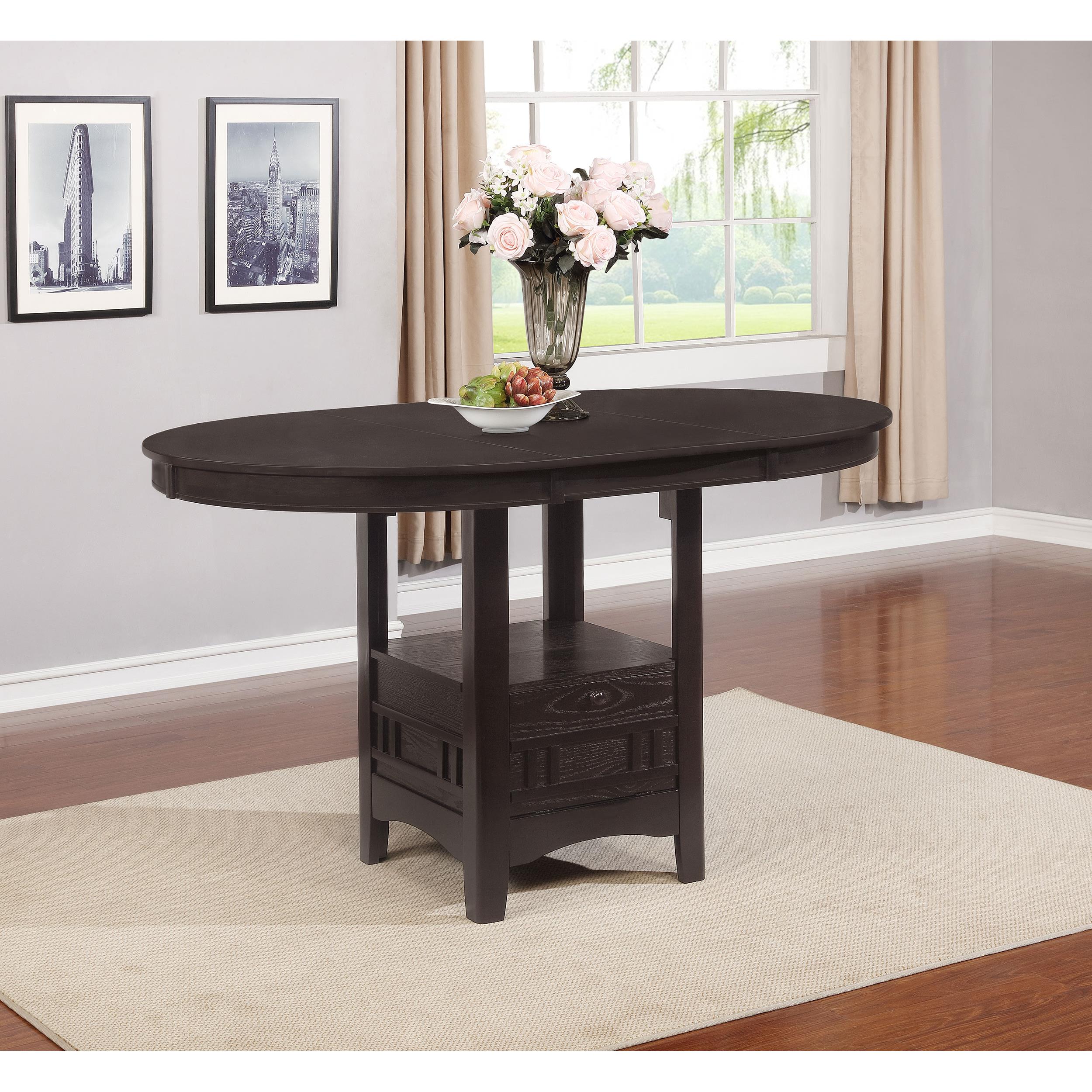  Coaster Furniture Lavon 102888 Oval 60-inch Extension Counter Dining Table - Espresso IMAGE 6
