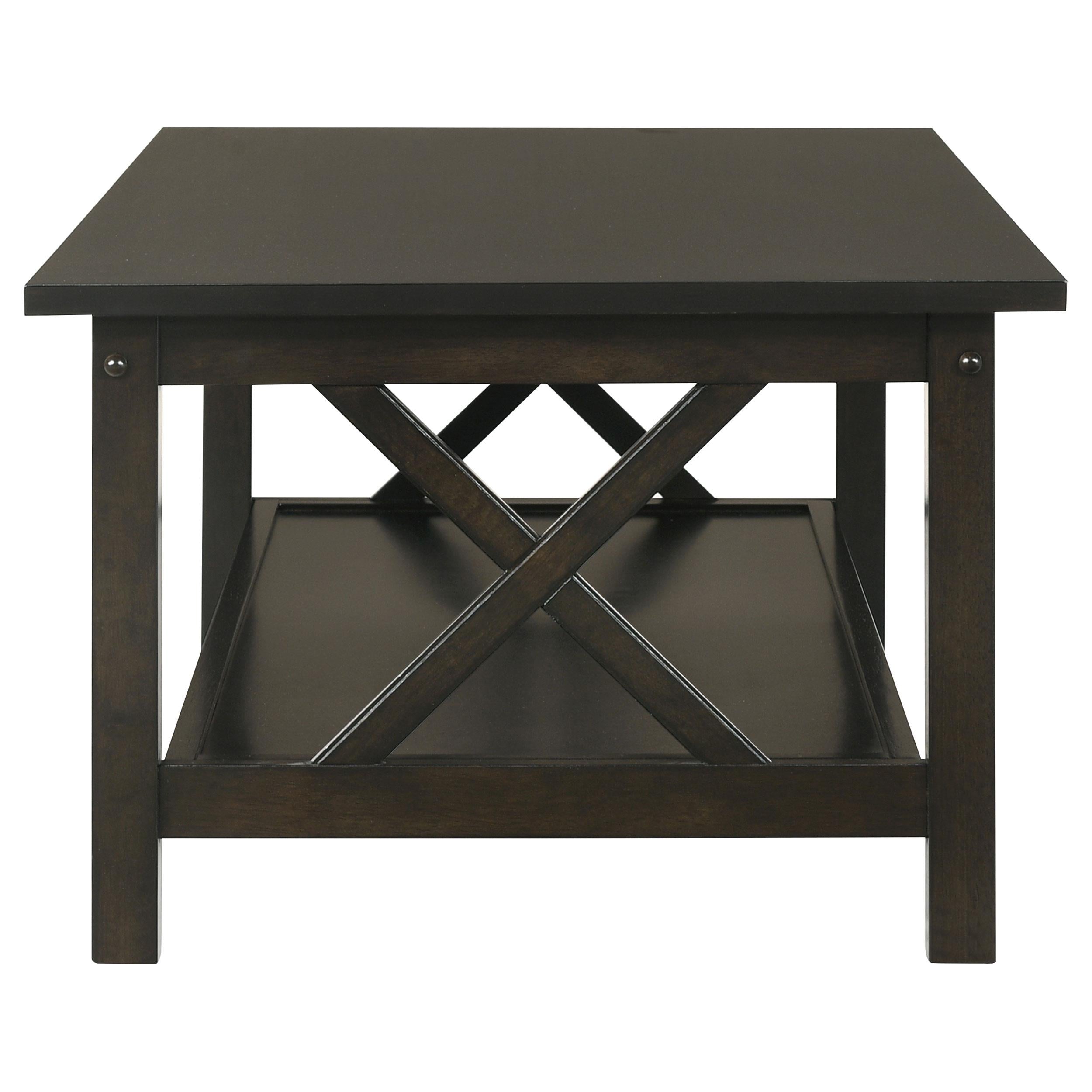  Coaster Furniture Rachelle 5909 3-piece Rectangular Coffee Table Set - Deep Merlot IMAGE 4
