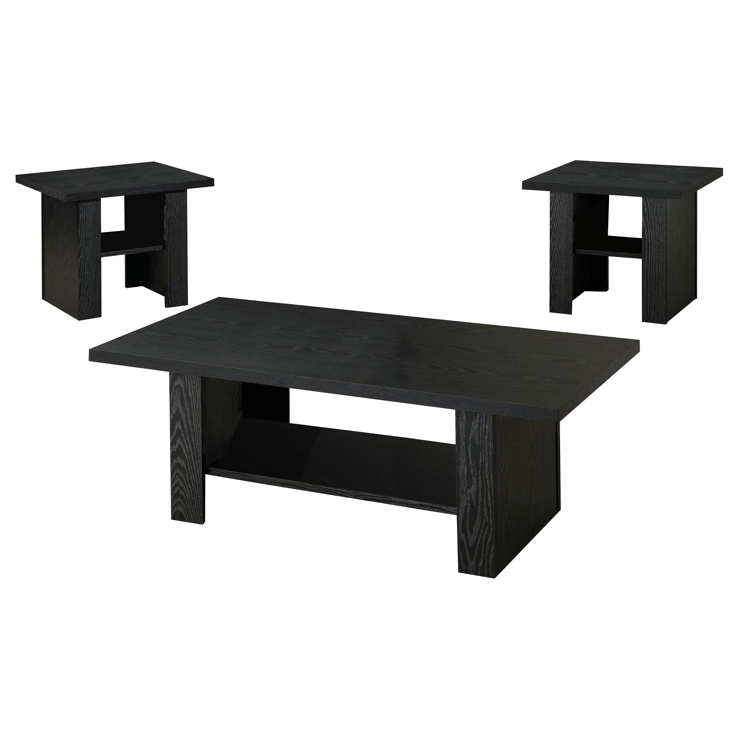  Coaster Furniture Rodez 700345 3-piece Engineered Wood Coffee Table Set - Black Oak IMAGE 1