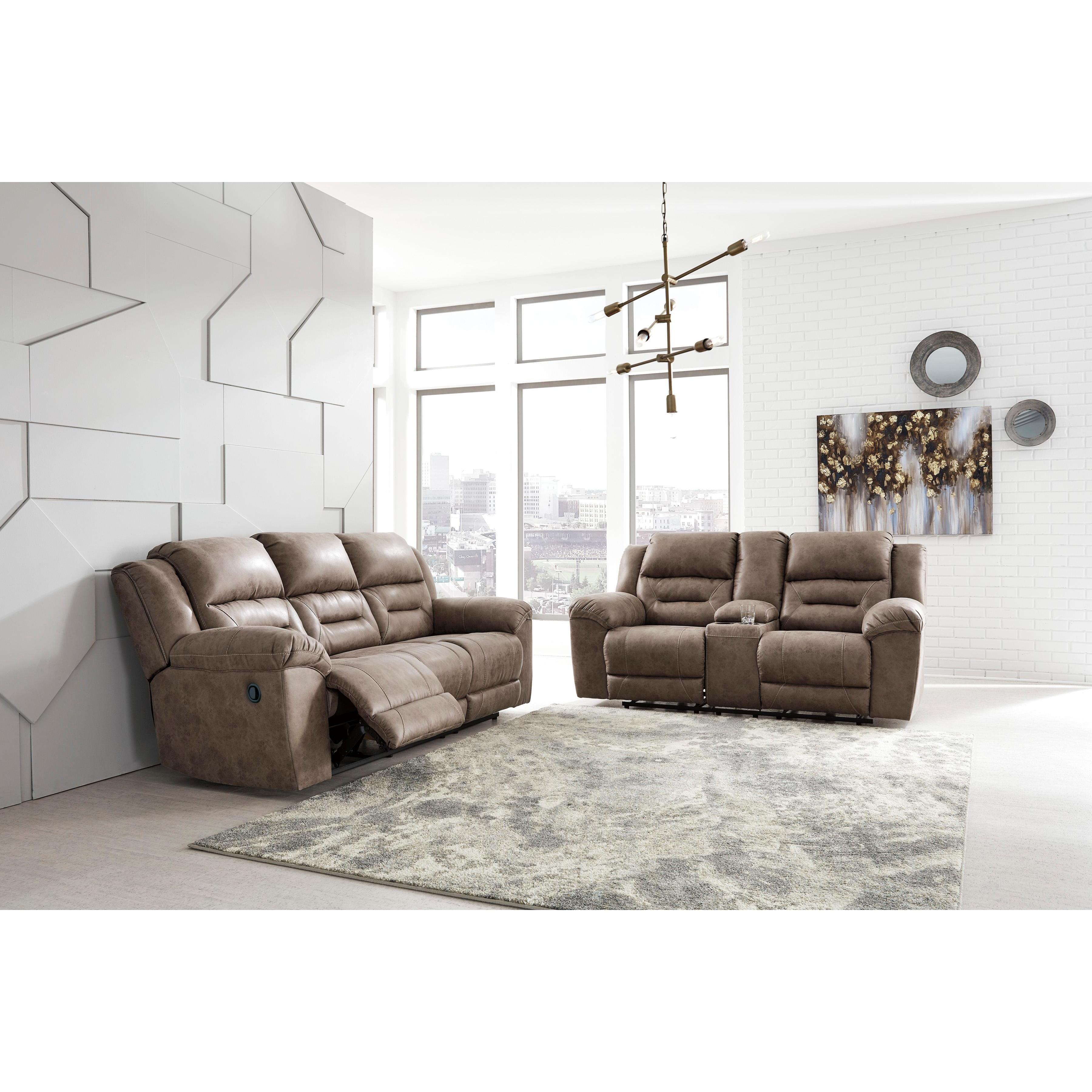  Signature Design by Ashley Stoneland 39905U1 2 pc Reclining Living Room Set - Fossil IMAGE 2