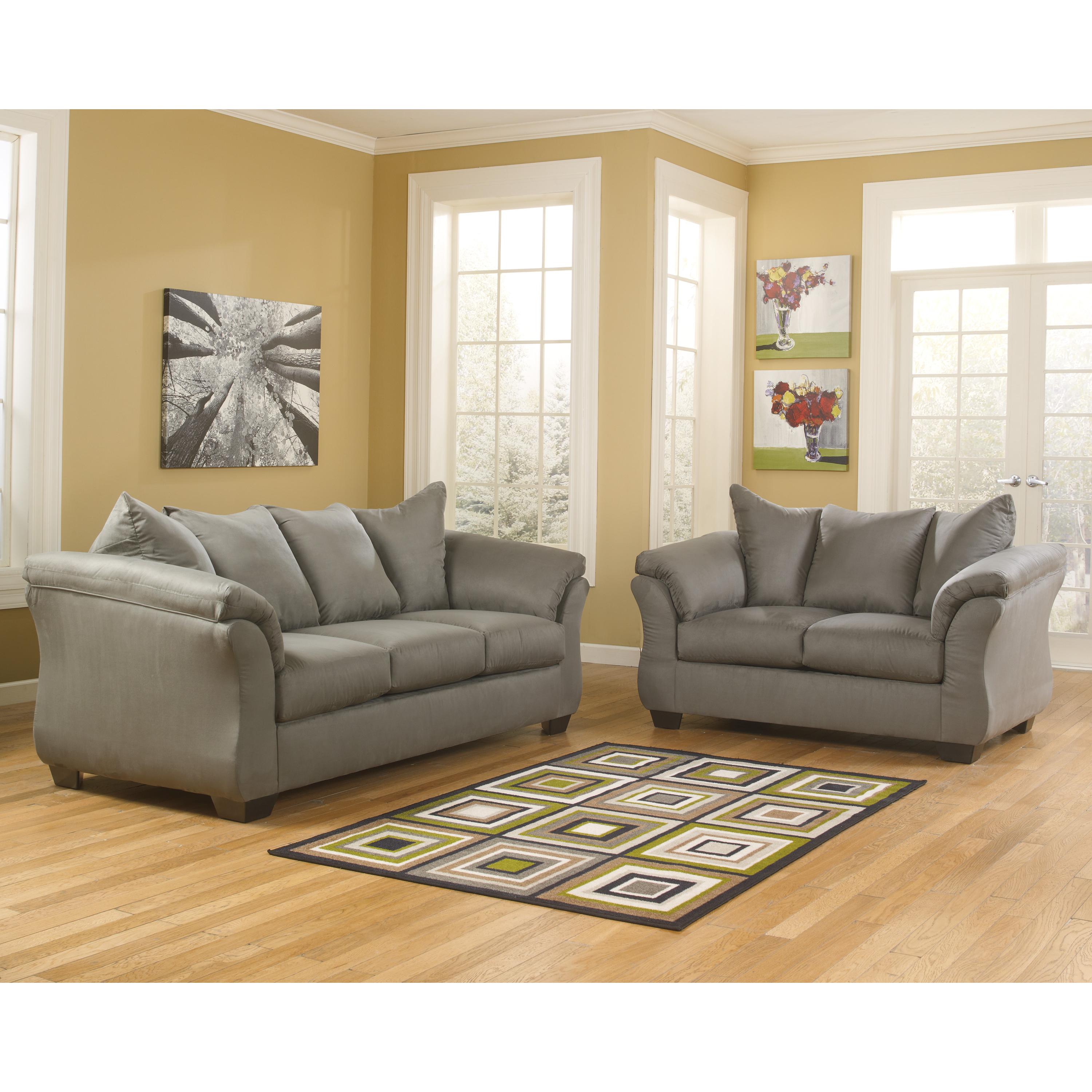  Manufacturer Color_Cobblestone --  Signature Design by Ashley Darcy Stationary Fabric Loveseat IMAGE 2