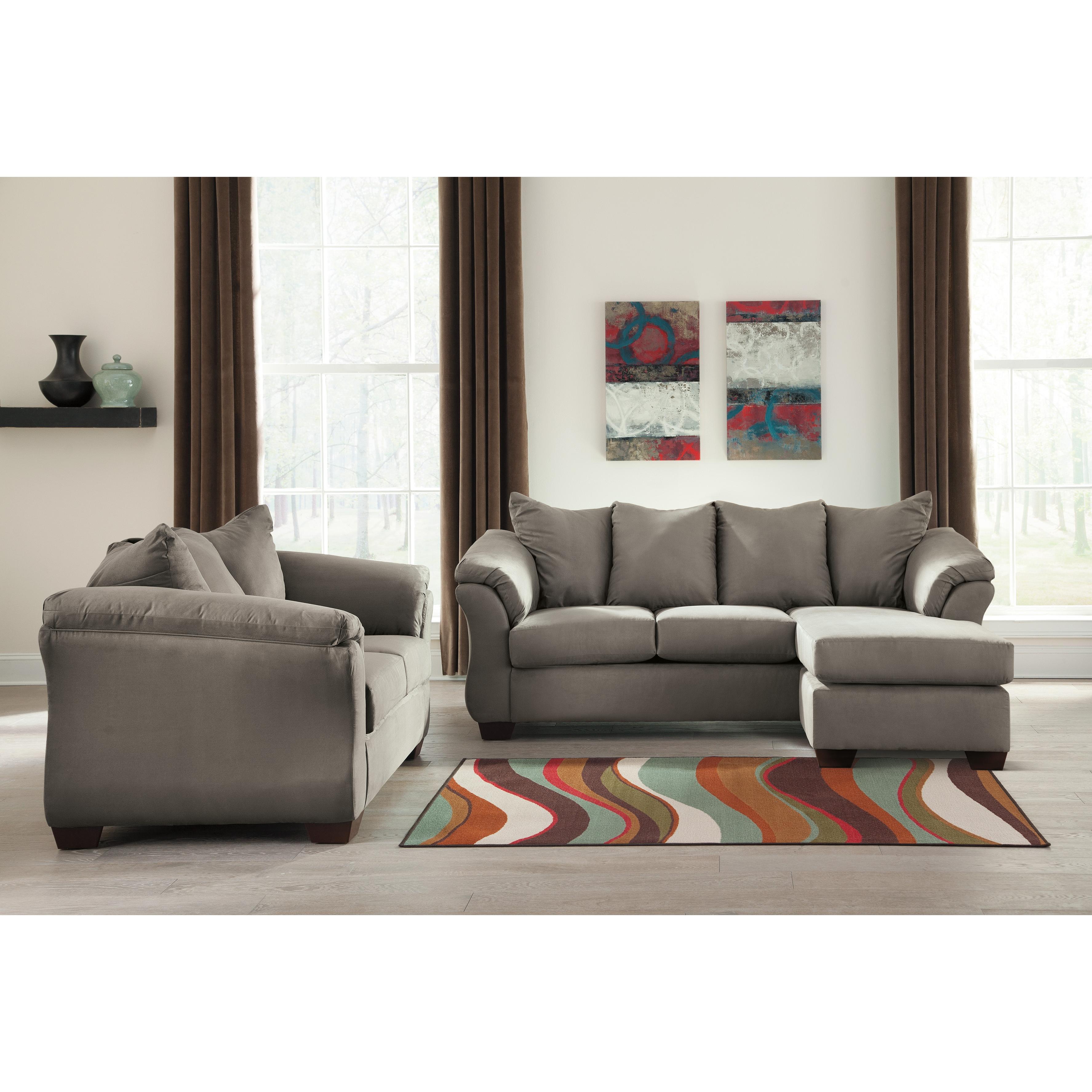  Manufacturer Color_Cobblestone --  Signature Design by Ashley Darcy Stationary Fabric Loveseat IMAGE 3