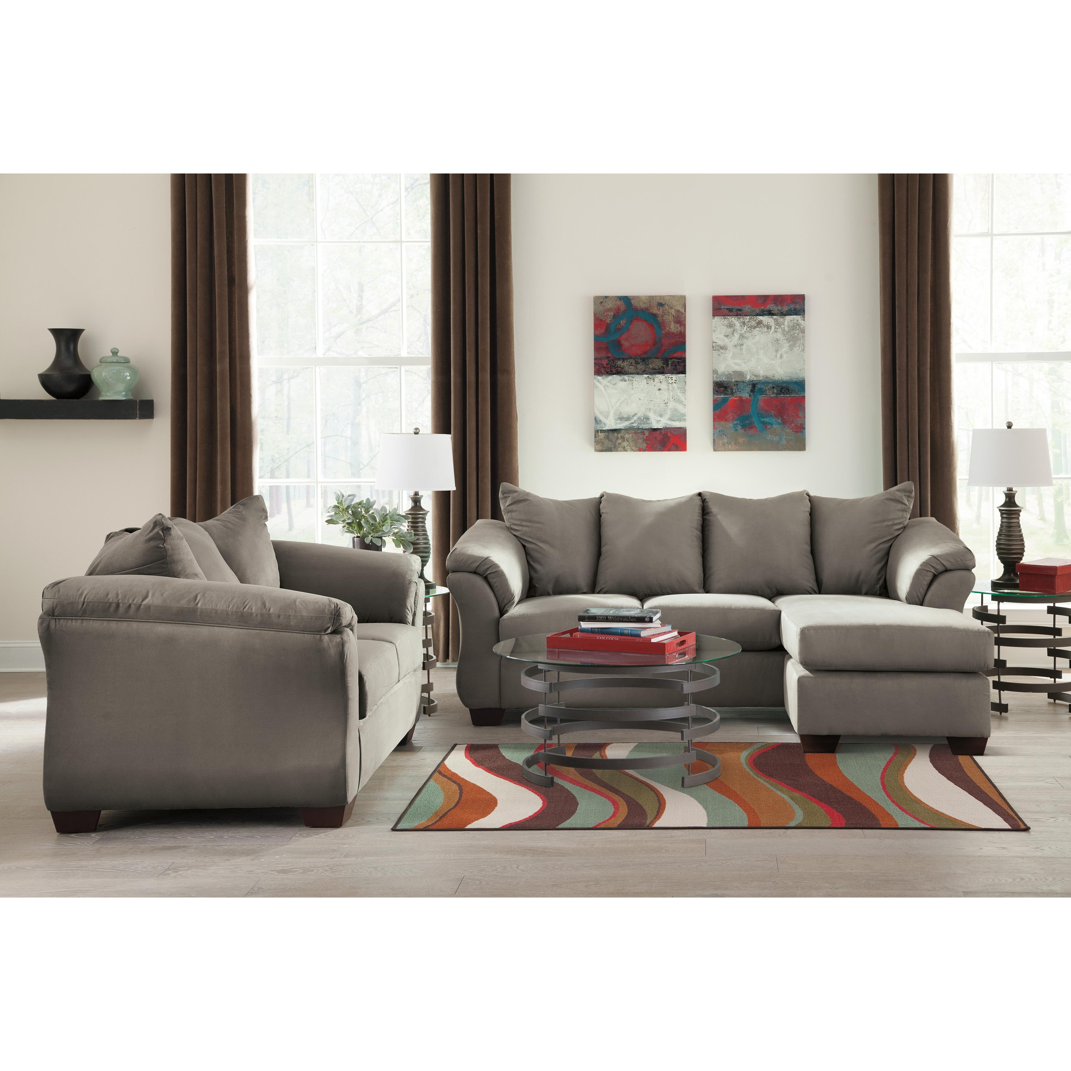  Manufacturer Color_Cobblestone --  Signature Design by Ashley Darcy Stationary Fabric Loveseat IMAGE 4