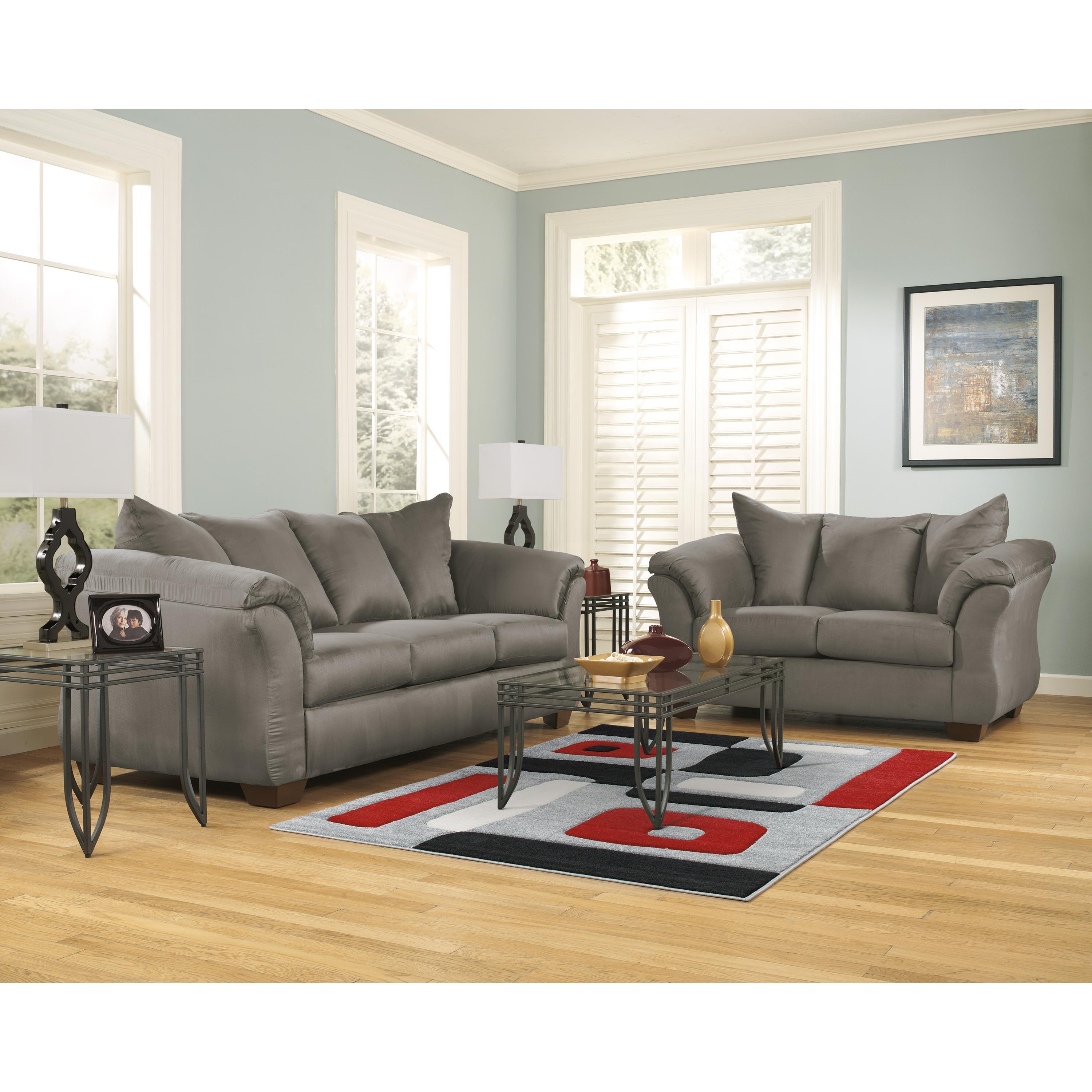  Manufacturer Color_Cobblestone --  Signature Design by Ashley Darcy Stationary Fabric Loveseat IMAGE 6