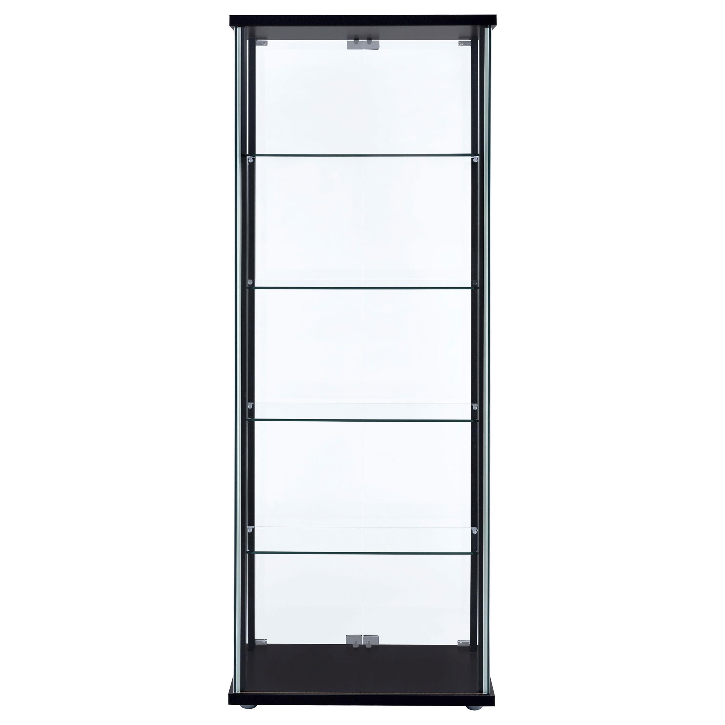  Coaster Furniture Delphinium 950170 5-shelf Clear Glass Curio Display Cabinet - Black IMAGE 5
