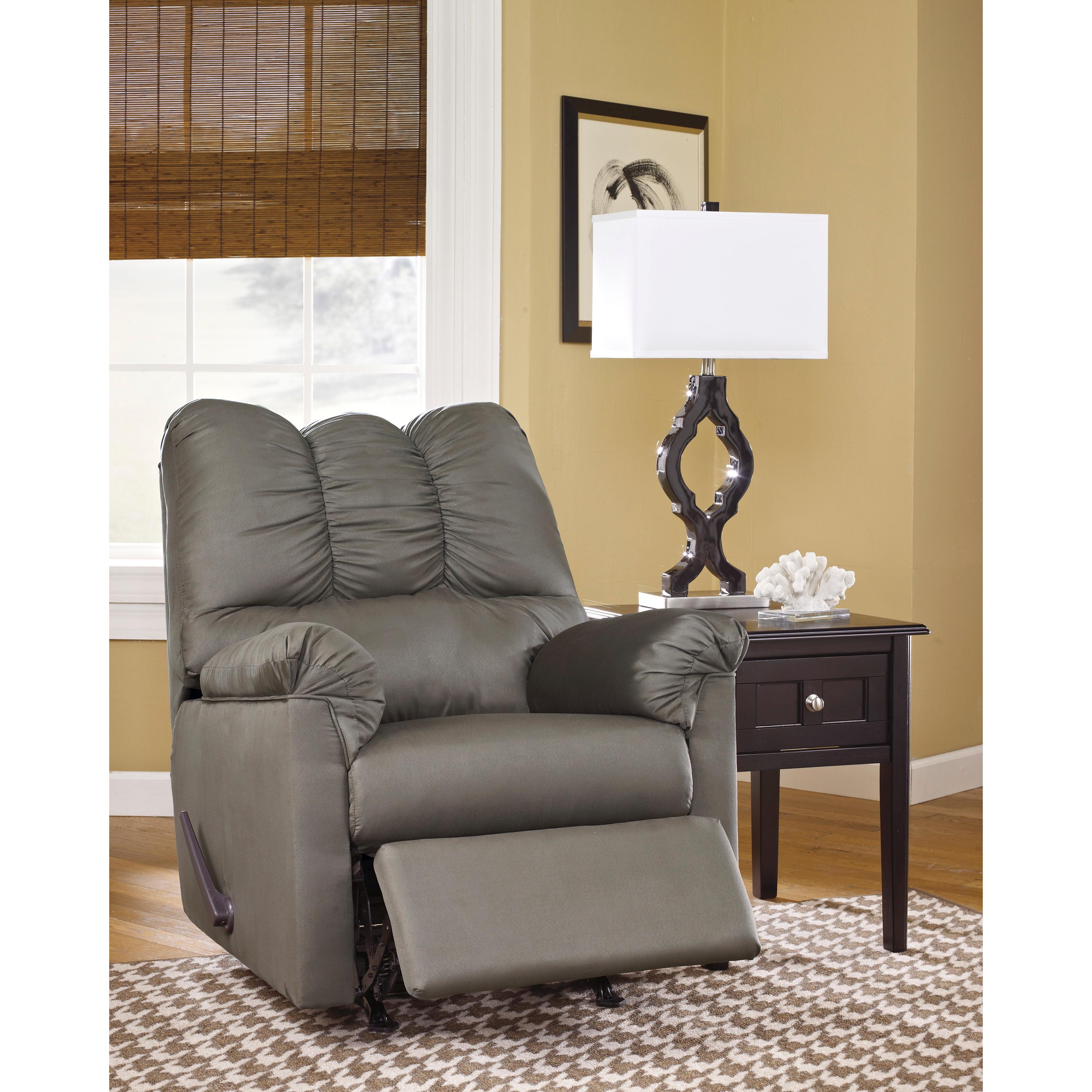  Manufacturer Color_Cobblestone --  Signature Design by Ashley Darcy Rocker Fabric Recliner IMAGE 2