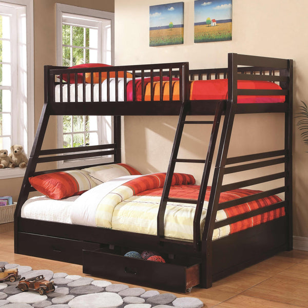 Coaster Furniture Ashton 460184 2-Drawer Wood Twin Over Full Bunk Bed - Cappuccino