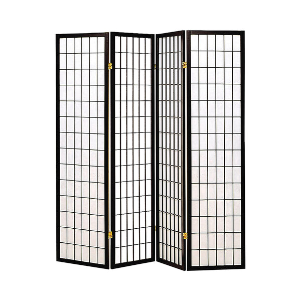 Coaster Furniture Roberto 4624 4-Panel Room Divider Folding Shoji Screen - Black