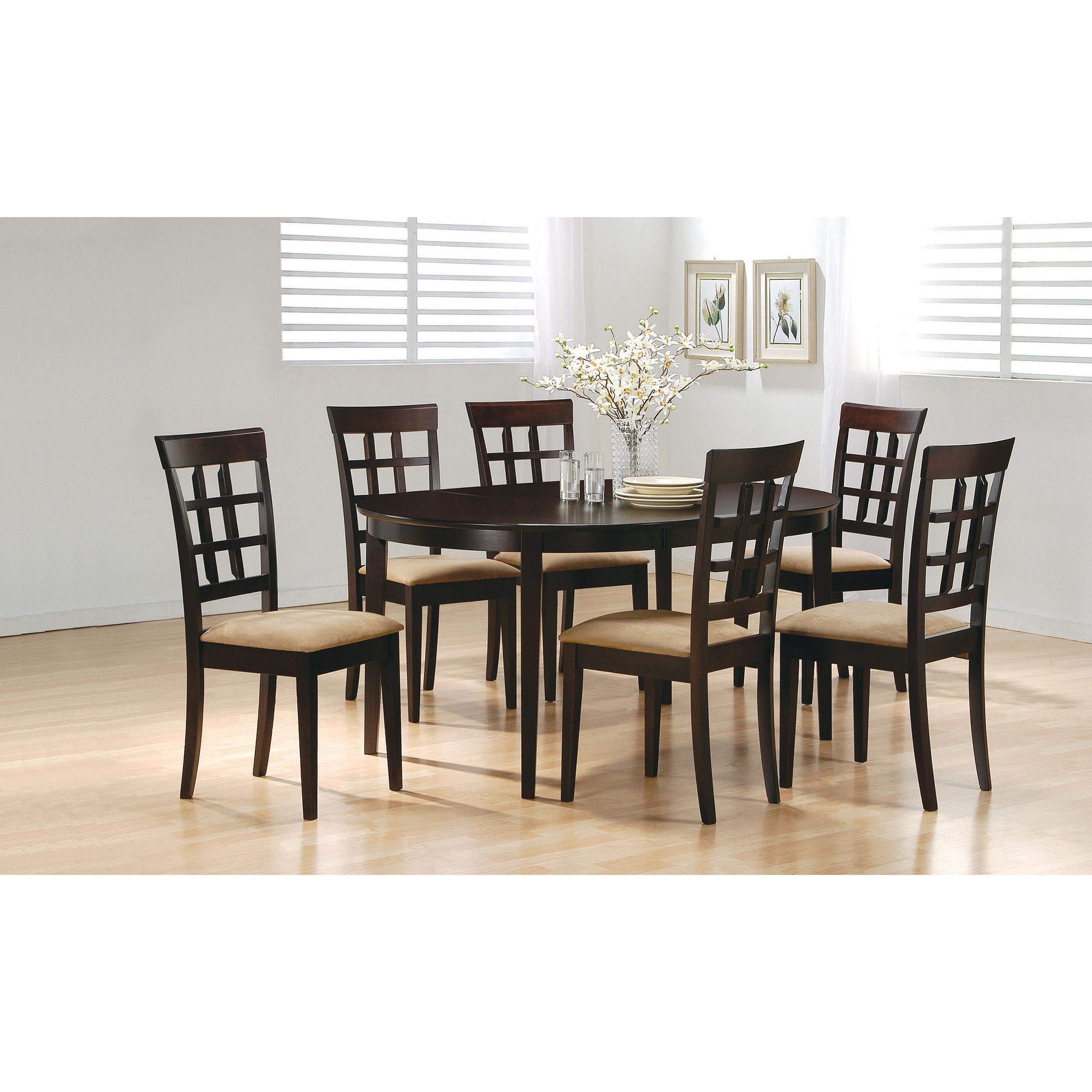  Coaster Furniture Gabriel 100770 Oval 60-inch Extension Leaf Dining Table - Cappuccino IMAGE 5
