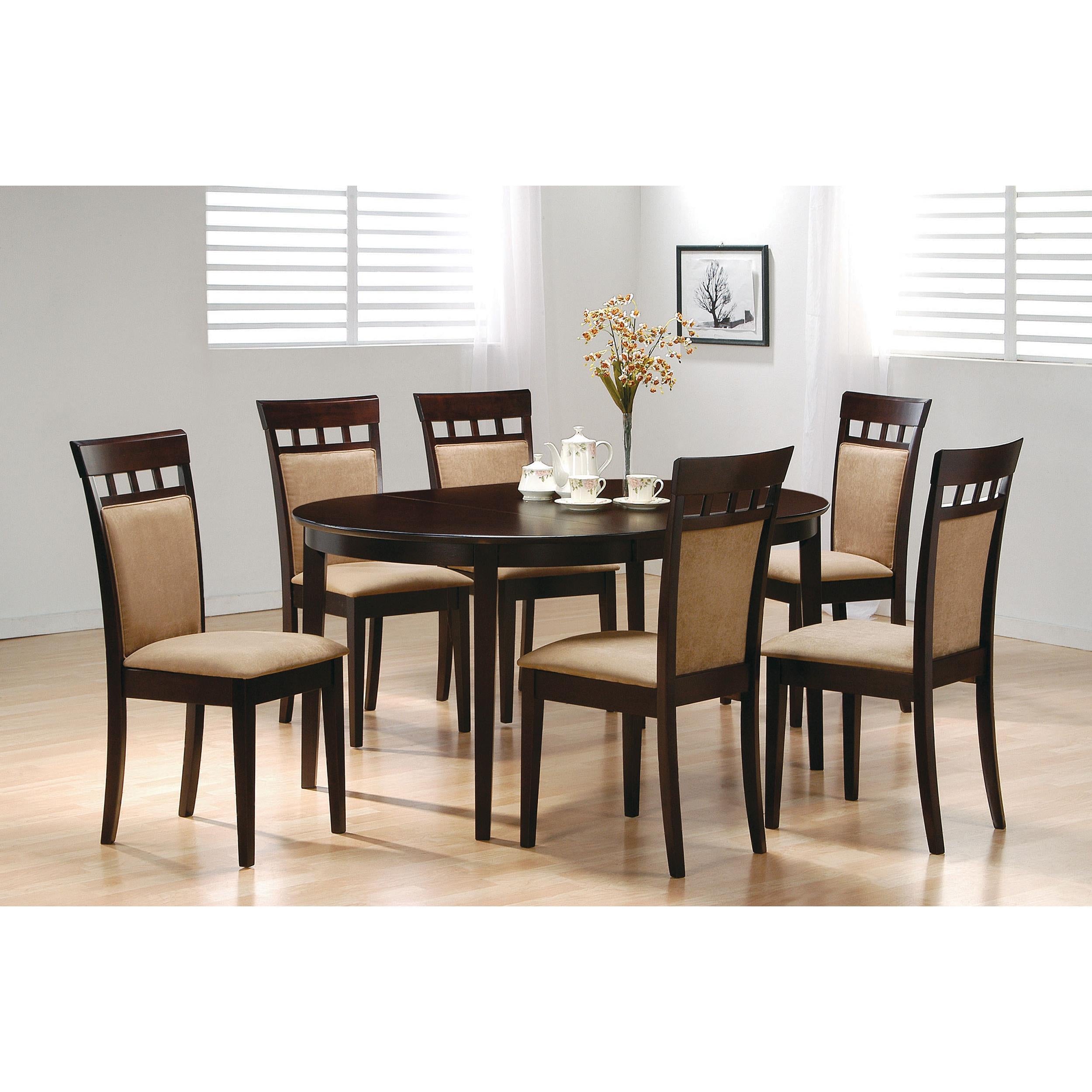  Coaster Furniture Gabriel 100770 Oval 60-inch Extension Leaf Dining Table - Cappuccino IMAGE 6