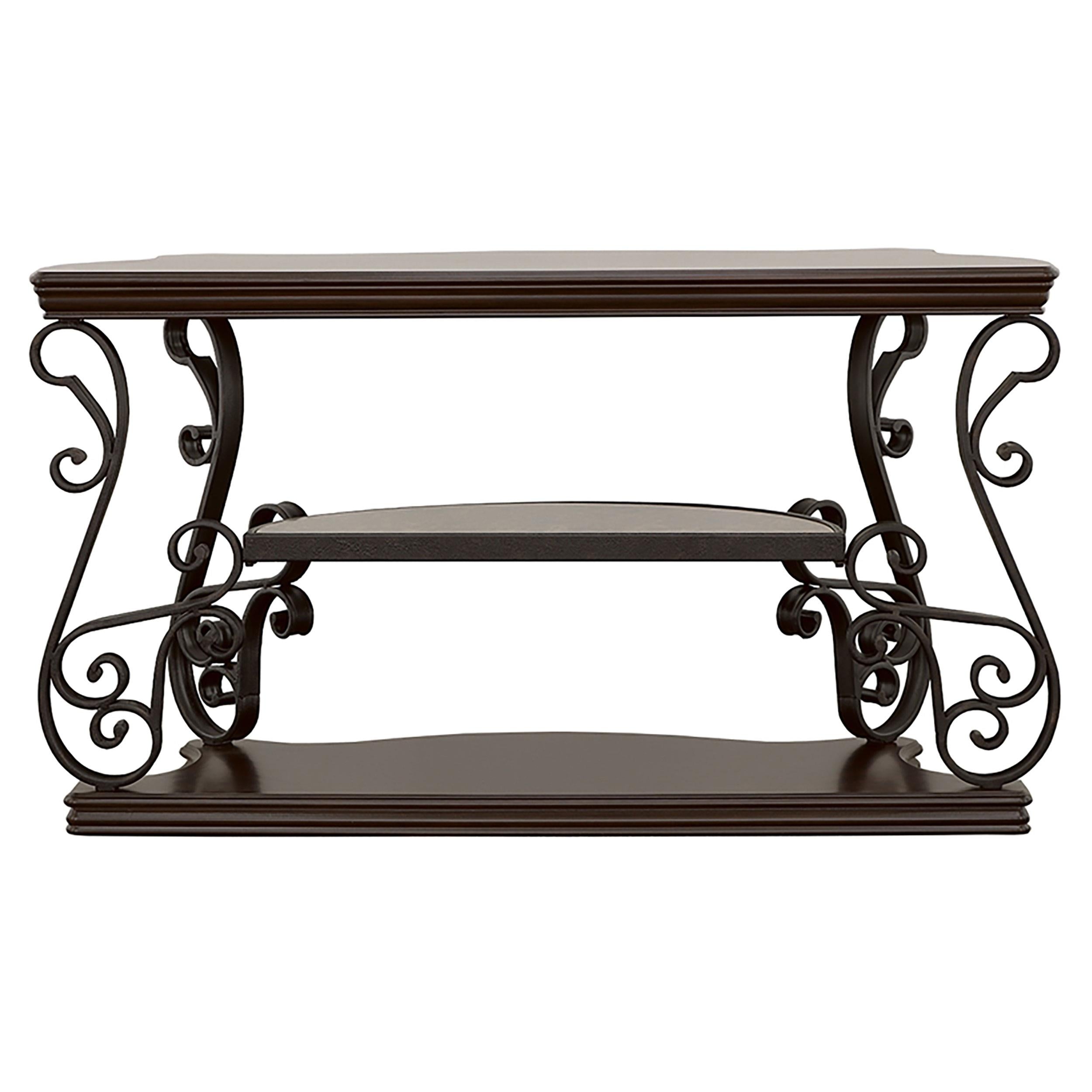  Coaster Furniture Laney 702449 Scrollwork Entryway Sofa Console Table - Deep Merlot IMAGE 6