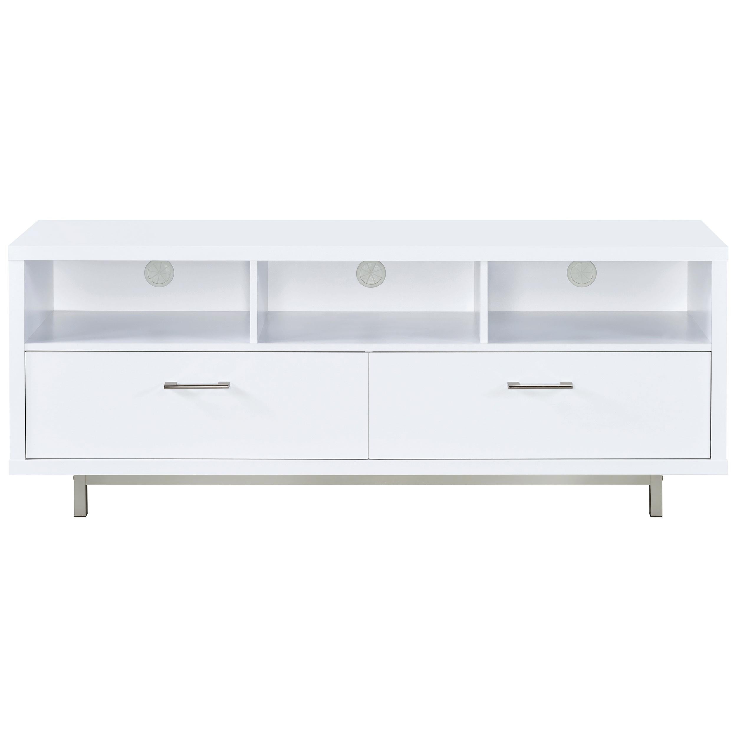  Coaster Furniture Casey 701972 2-Drawer Engineered Wood 60" TV Stand - White IMAGE 2