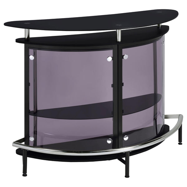 Coaster Furniture Amarillo 101065 Freestanding Glass Top Home Bar Wine Cabinet - Black