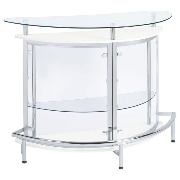 Coaster Furniture Amarillo 101066 Freestanding Glass Top Home Bar Wine Cabinet - White