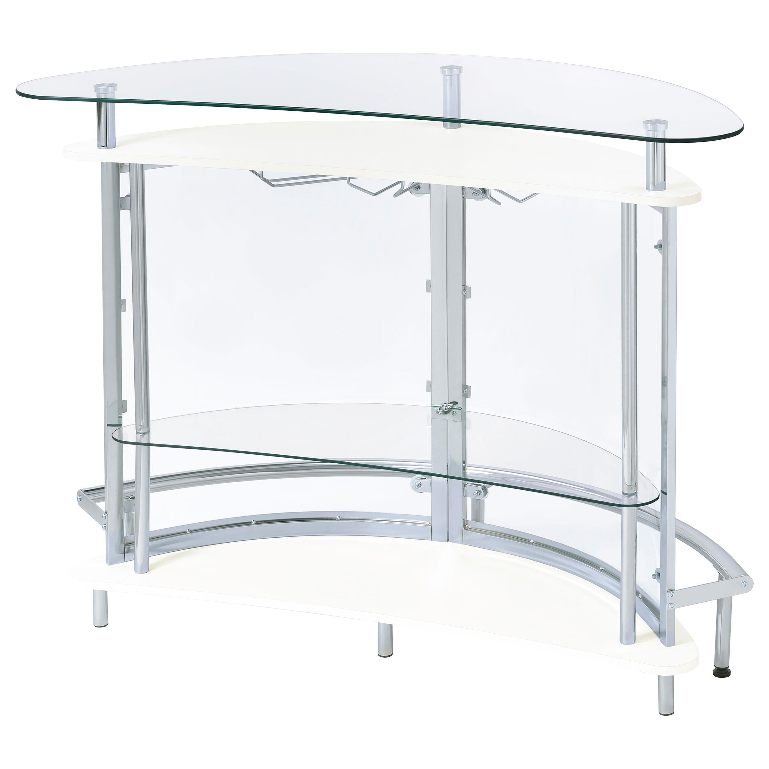  Coaster Furniture Amarillo 101066 Freestanding Glass Top Home Bar Wine Cabinet - White IMAGE 7