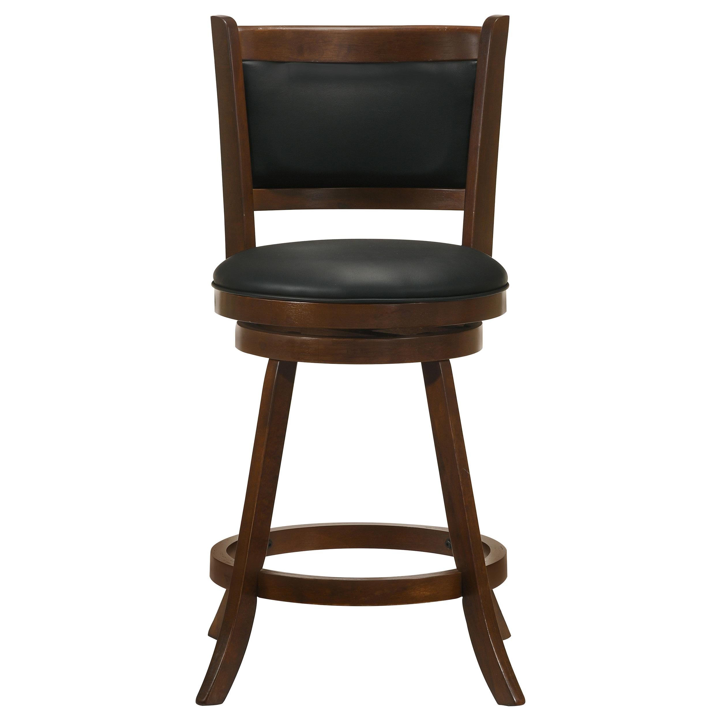  Coaster Furniture Broxton 101919 Upholstered Swivel Counter Chair - Chestnut (Set of 2) IMAGE 2