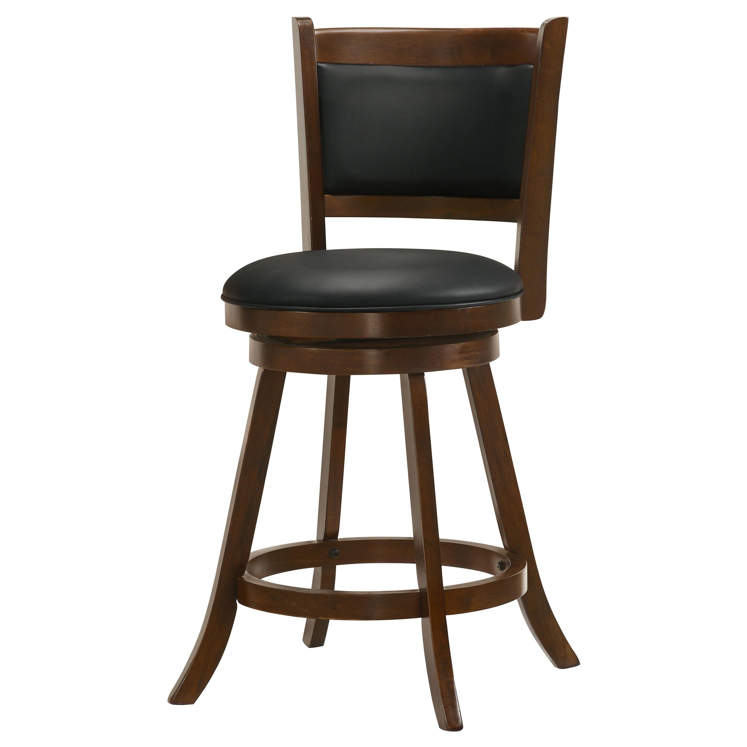  Coaster Furniture Broxton 101919 Upholstered Swivel Counter Chair - Chestnut (Set of 2) IMAGE 3