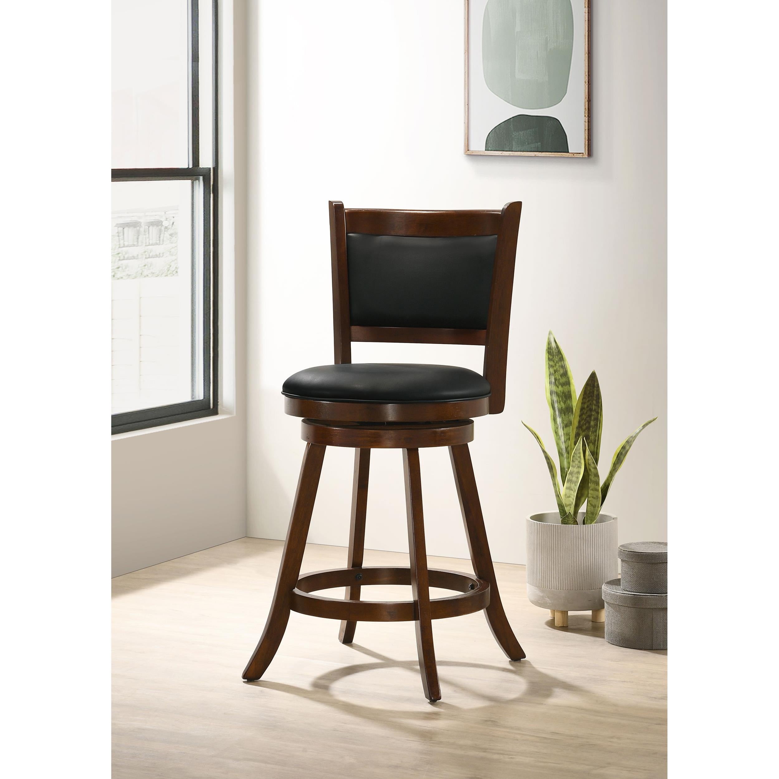  Coaster Furniture Broxton 101919 Upholstered Swivel Counter Chair - Chestnut (Set of 2) IMAGE 8