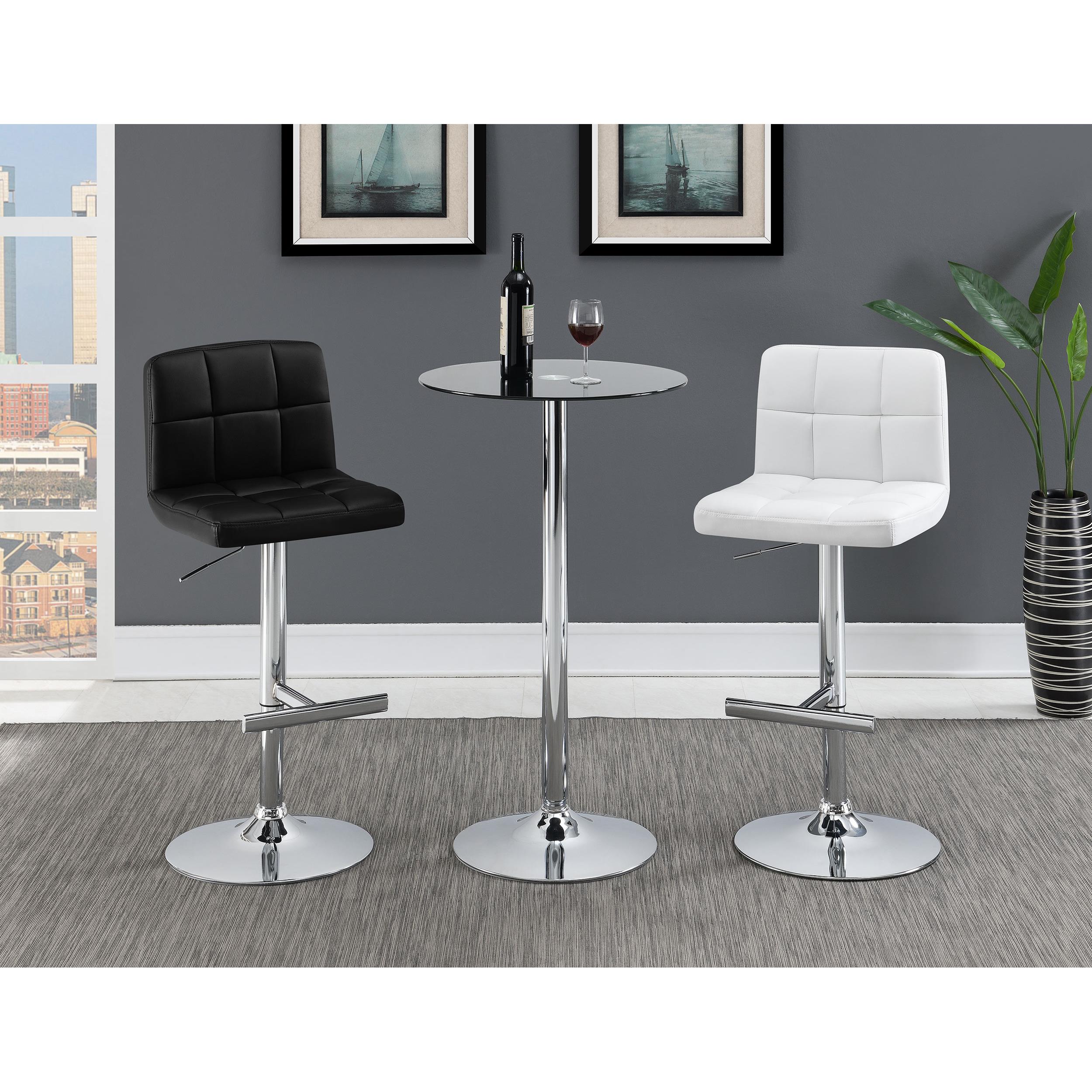 Coaster Furniture Lenny 102554 Upholstered Adjustable Bar Stool - Black (Set of 2) IMAGE 9