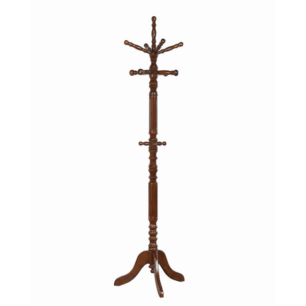 Coaster Furniture Achelle 900769 11 Hook Freestanding Coat Rack Hat Hanger - Tobacco