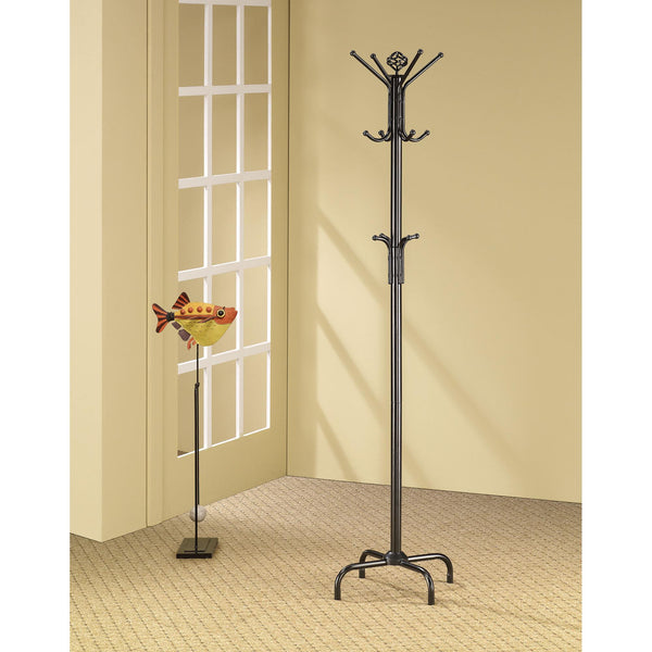 Coaster Furniture Collier 2019 12 Hook Freestanding Coat Rack Hat Hanger - Black