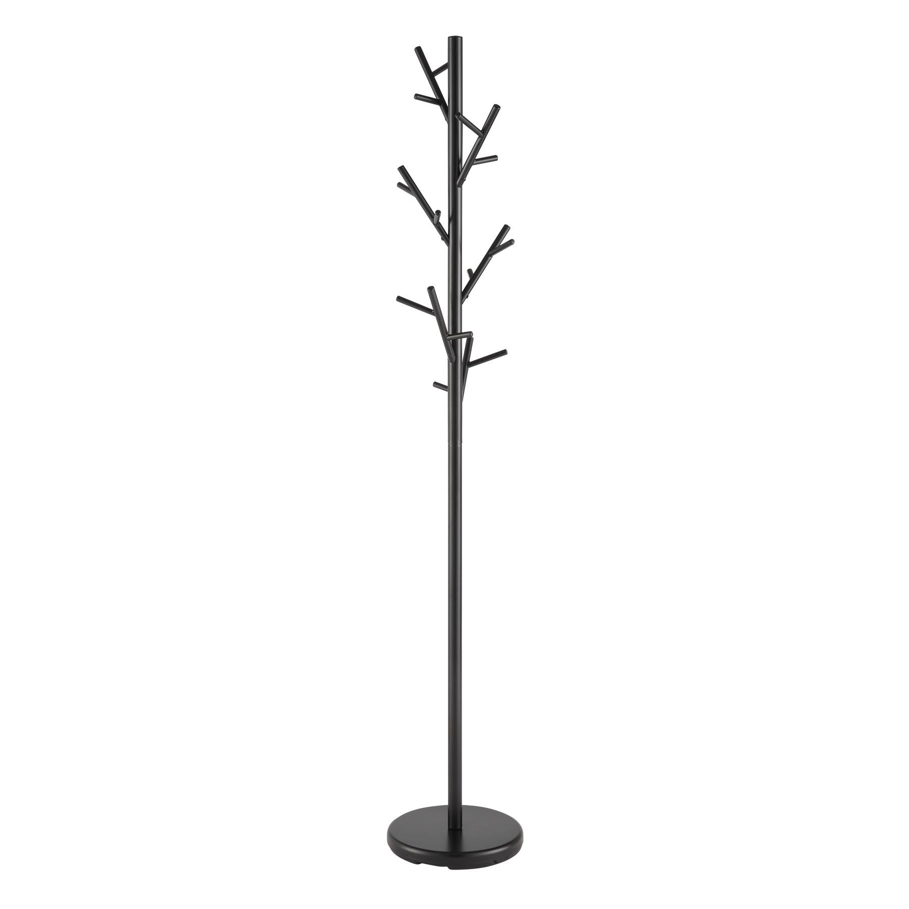 Coaster Furniture Clover 900897 18 Hook Freestanding Metal Coat Rack Hat Hanger - Black IMAGE 1