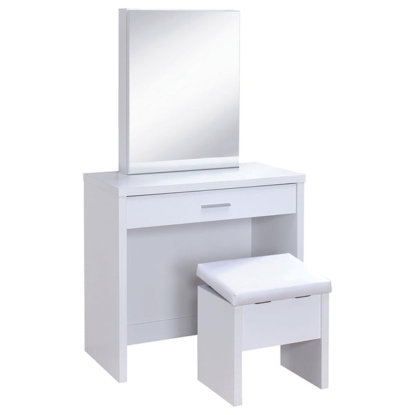 Coaster Furniture Harvey 300290 Vanity Set with Lift-Top Stool - White