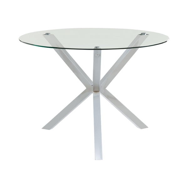 Coaster Furniture Vance 120760 Round 41-inch Glass Top Asterisk Dining Table - Chrome
