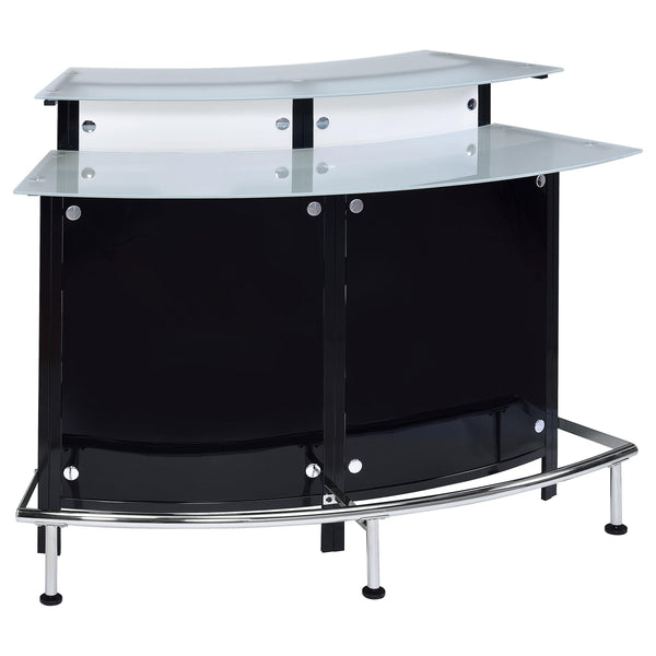 Coaster Furniture Keystone 100139 Curved Glass Top Home Bar Wine Cabinet - Black