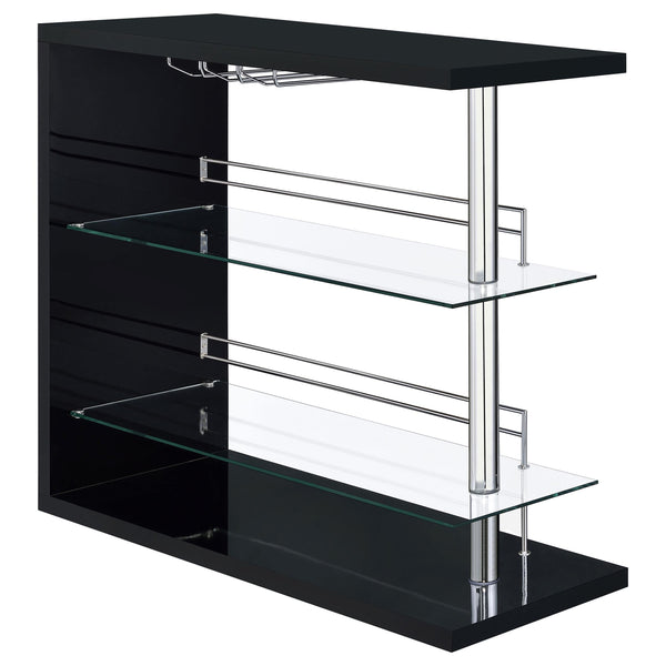 Coaster Furniture Prescott 100165 Rectangular Home Wine Table - Black High Gloss