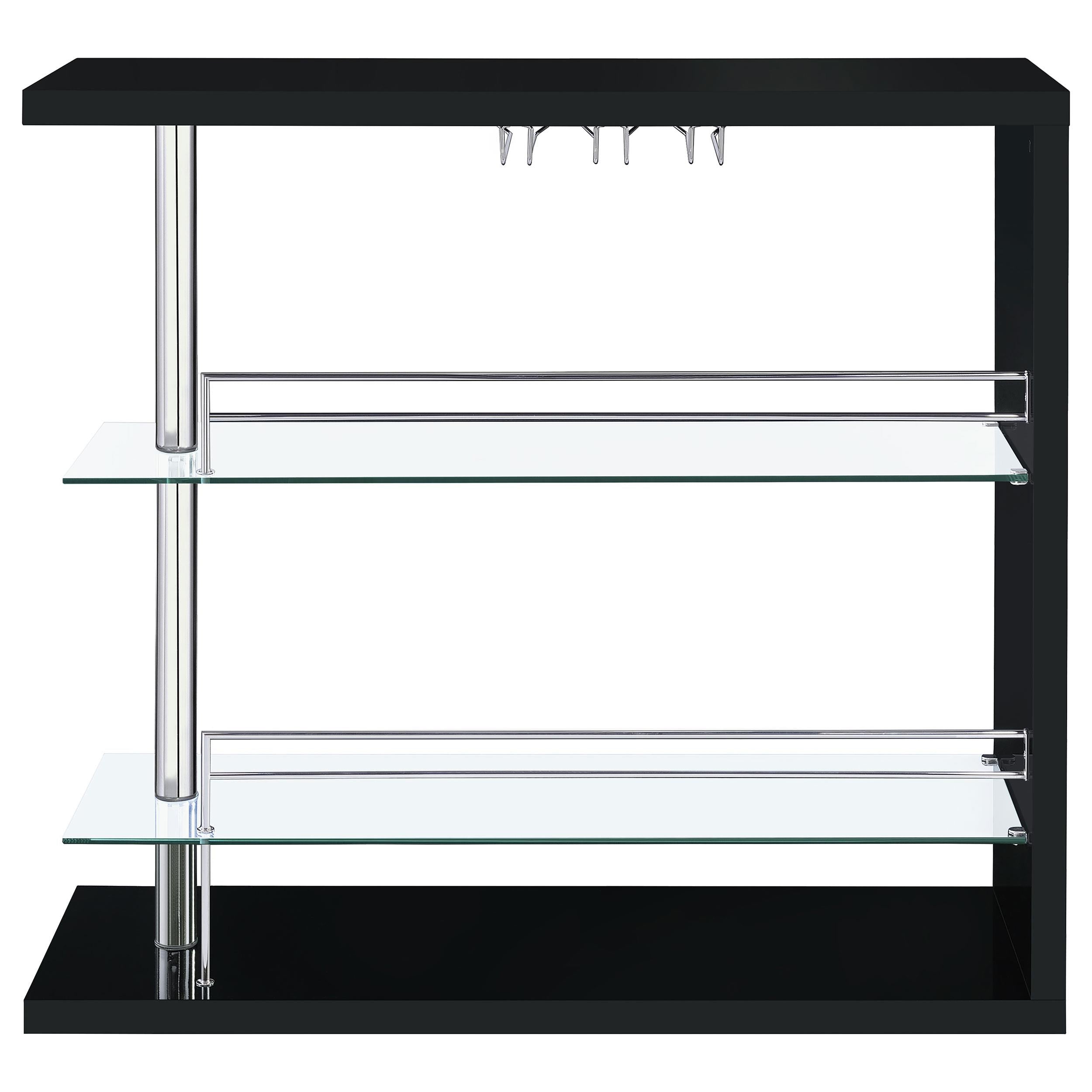  Coaster Furniture Prescott 100165 Rectangular Home Wine Table - Black High Gloss IMAGE 3