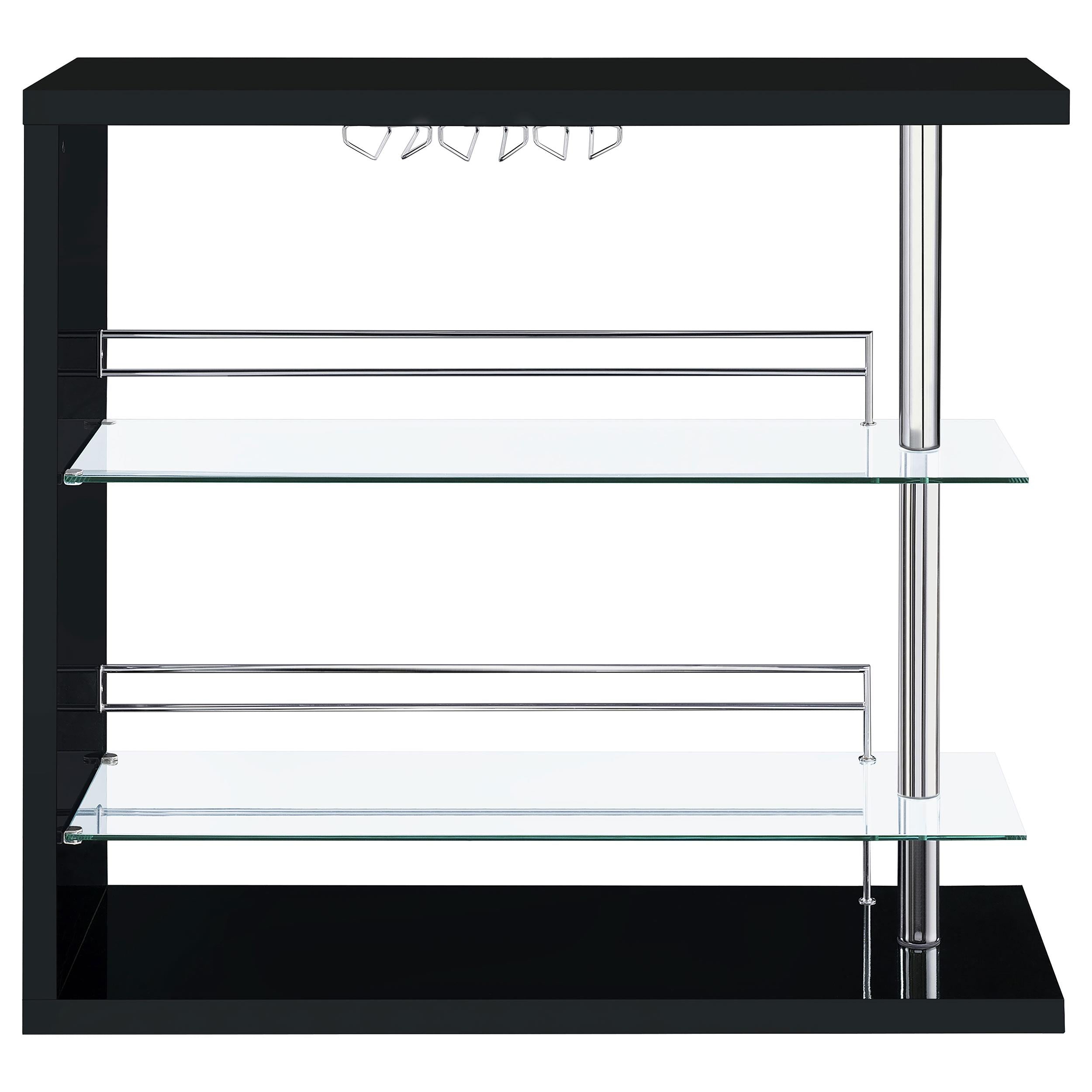  Coaster Furniture Prescott 100165 Rectangular Home Wine Table - Black High Gloss IMAGE 5