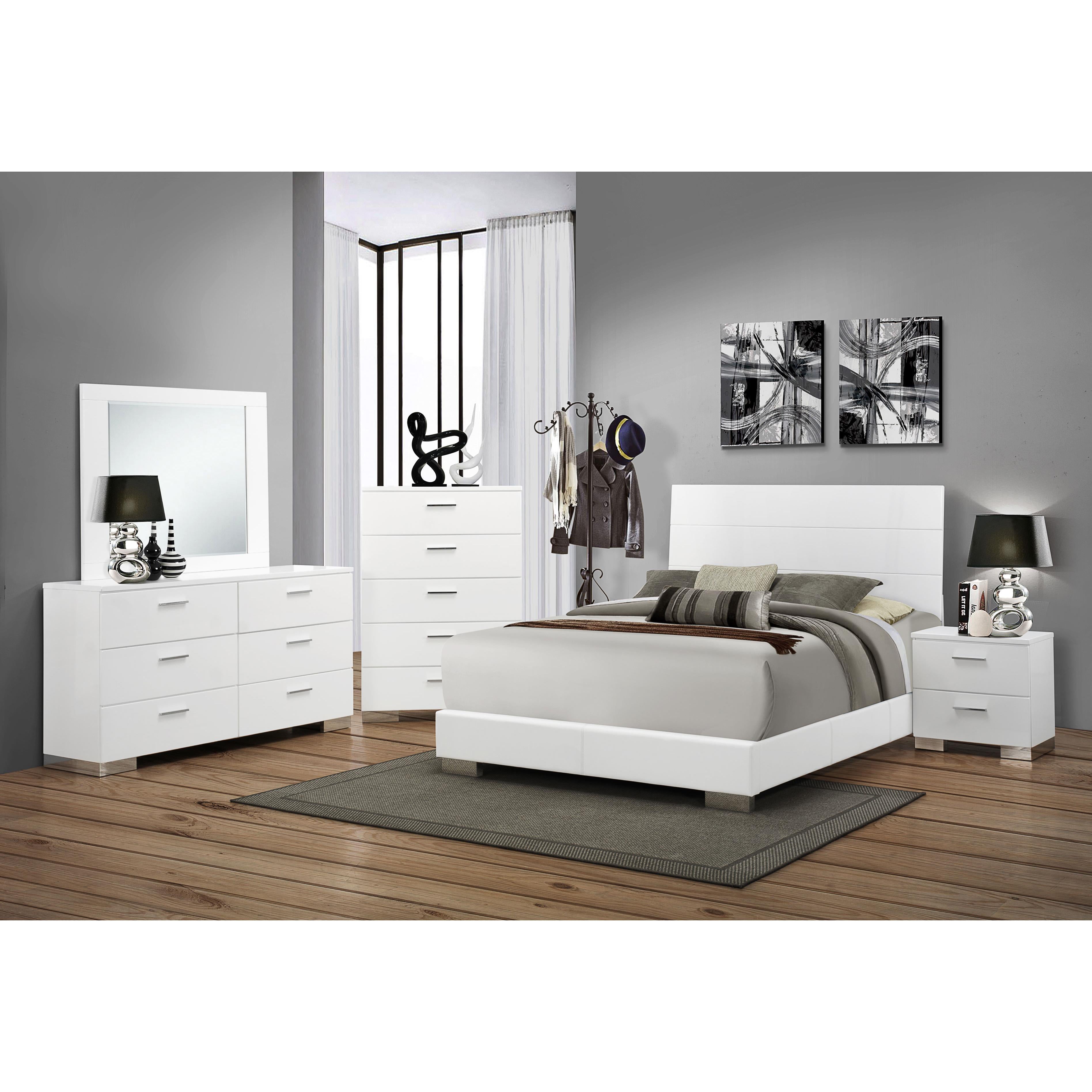  Coaster Furniture Felicity 203505 5-Drawer Bedroom Chest - White High Gloss IMAGE 11