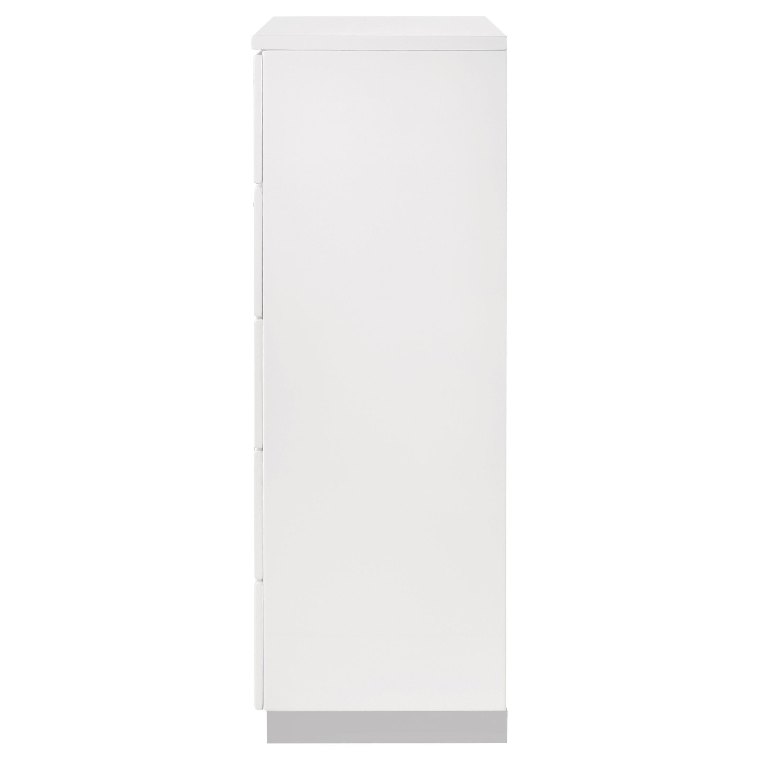  Coaster Furniture Felicity 203505 5-Drawer Bedroom Chest - White High Gloss IMAGE 4