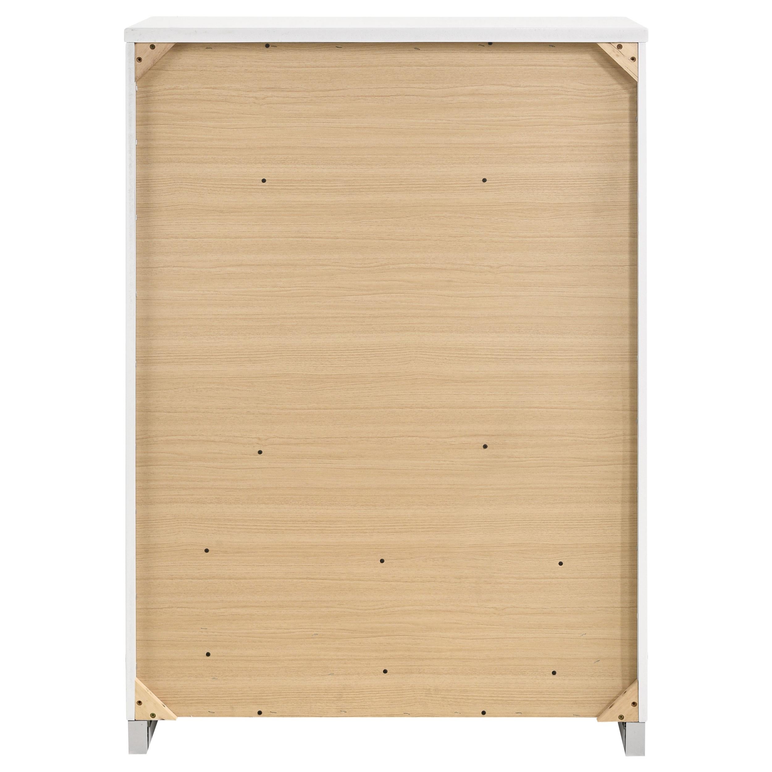  Coaster Furniture Felicity 203505 5-Drawer Bedroom Chest - White High Gloss IMAGE 6