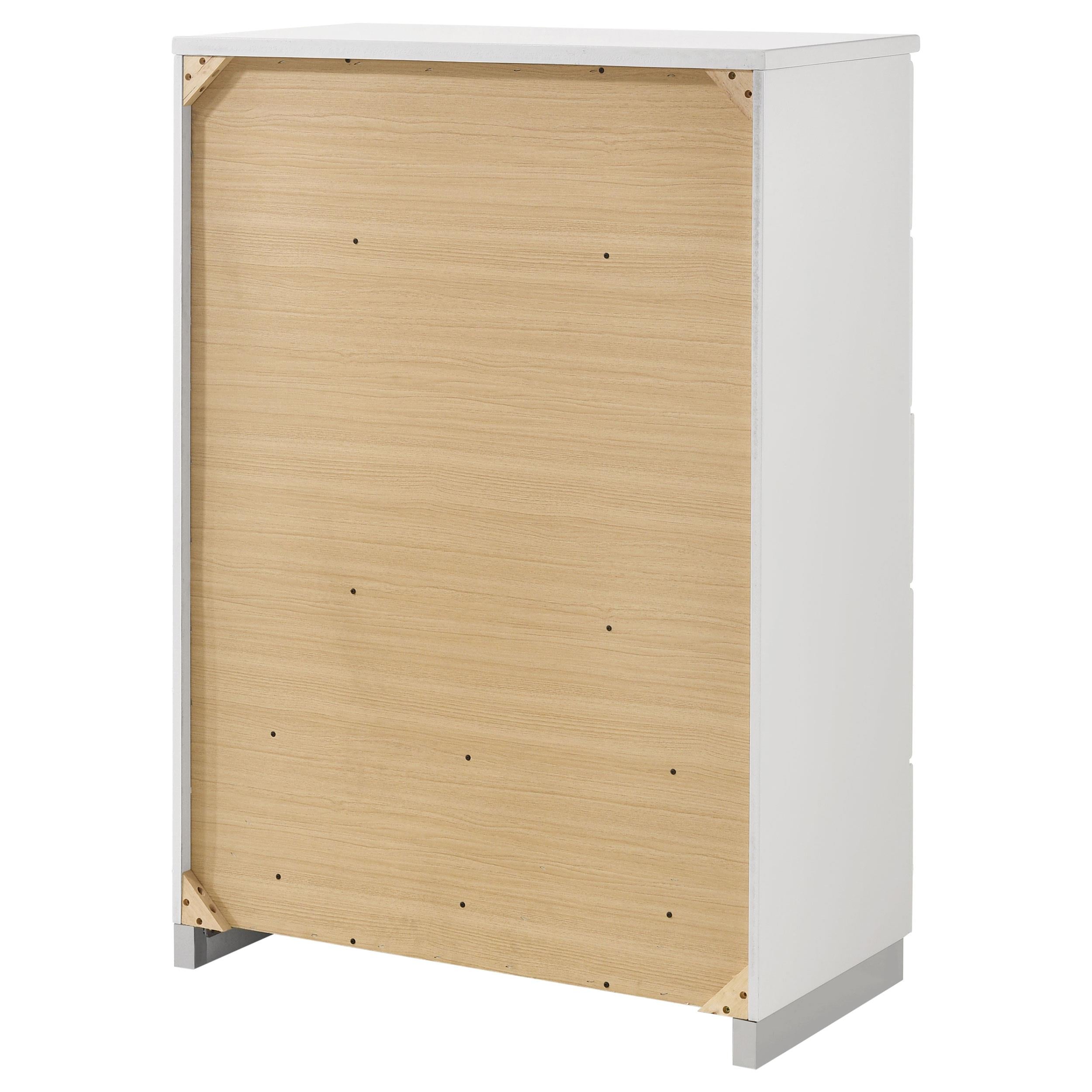  Coaster Furniture Felicity 203505 5-Drawer Bedroom Chest - White High Gloss IMAGE 7