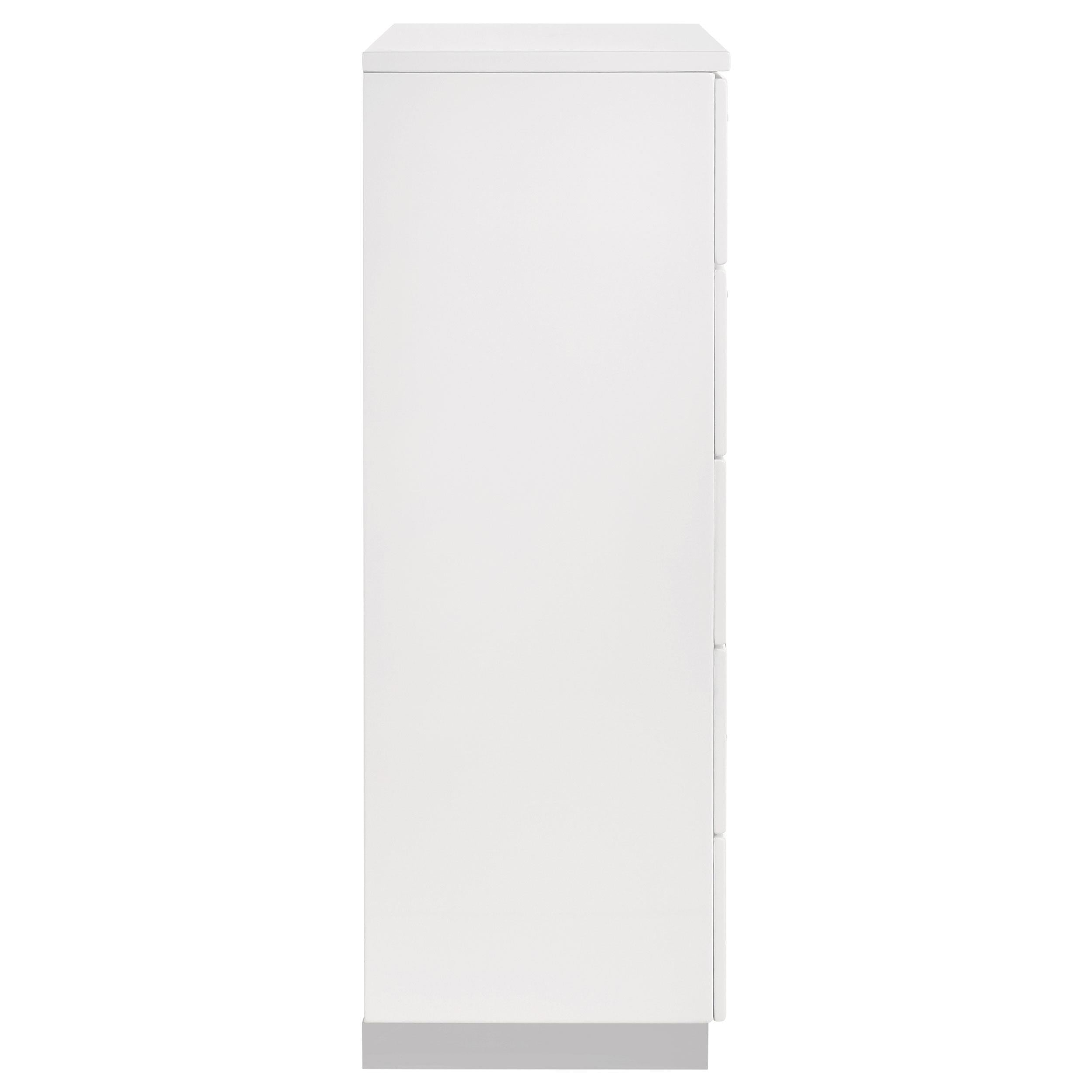  Coaster Furniture Felicity 203505 5-Drawer Bedroom Chest - White High Gloss IMAGE 8