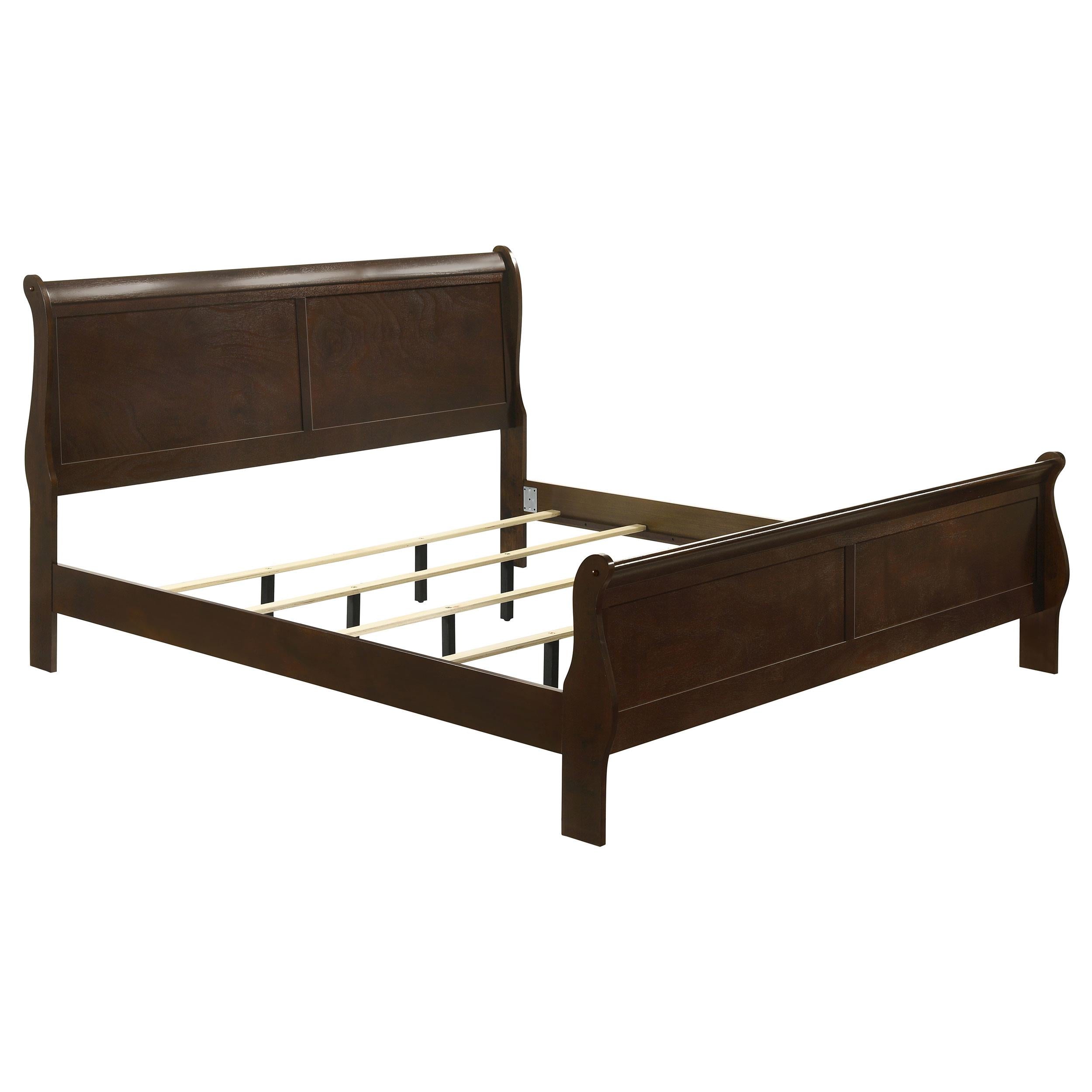  Size_King --  Louis Philippe 202411KE Wood Eastern King Sleigh Bed - Cappuccino IMAGE 1